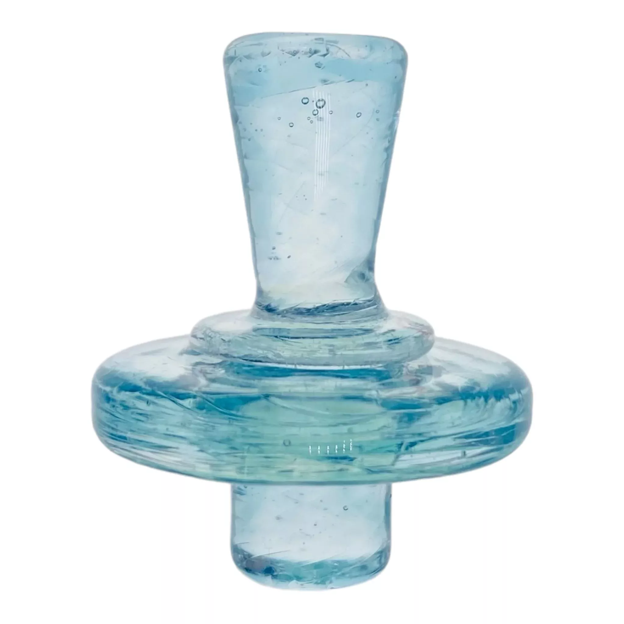 Aqua Blue Twist Carb Cap For Tower Quartz Bangers