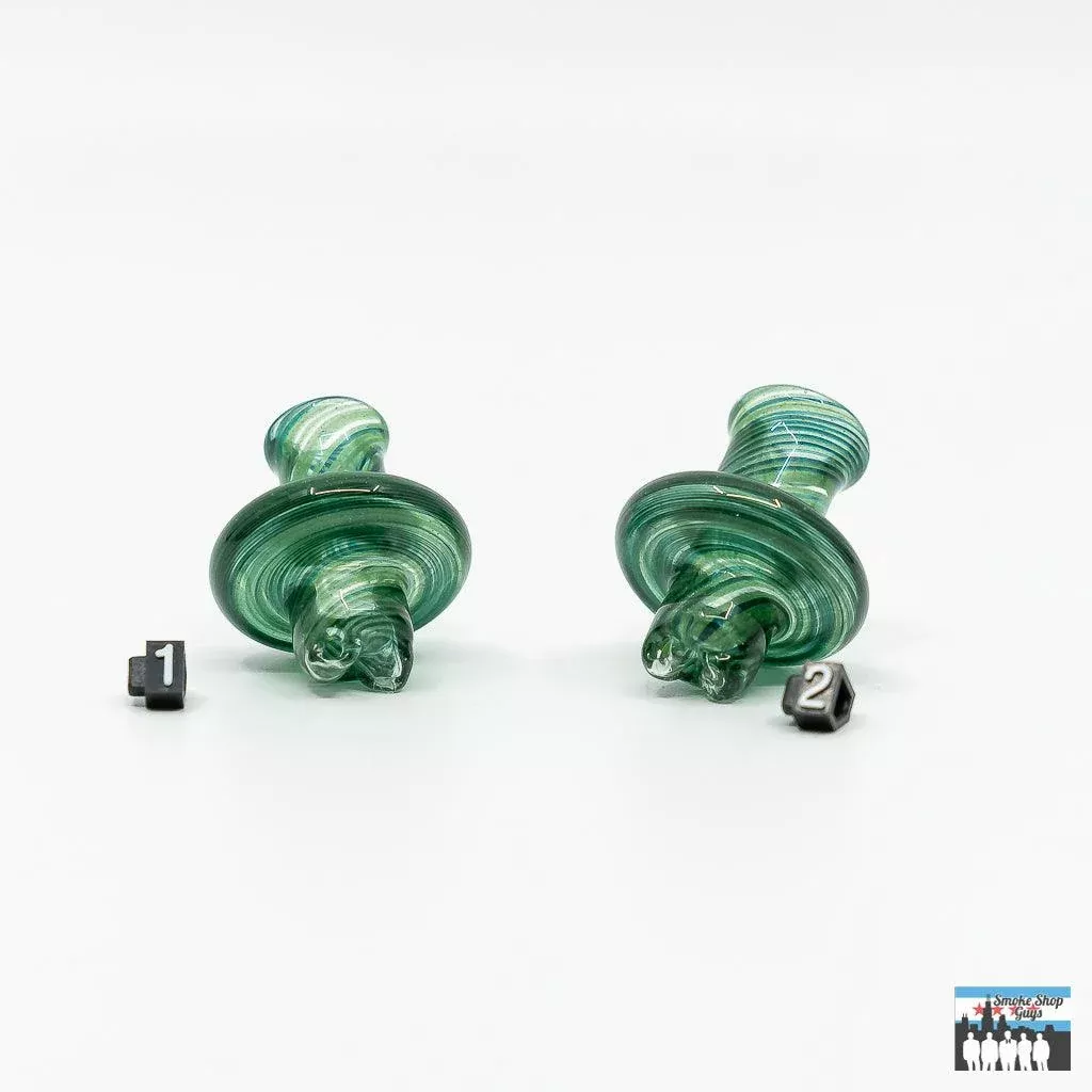 Augy Glass Fumed Spinner Caps - Handcrafted Dabbing Accessory