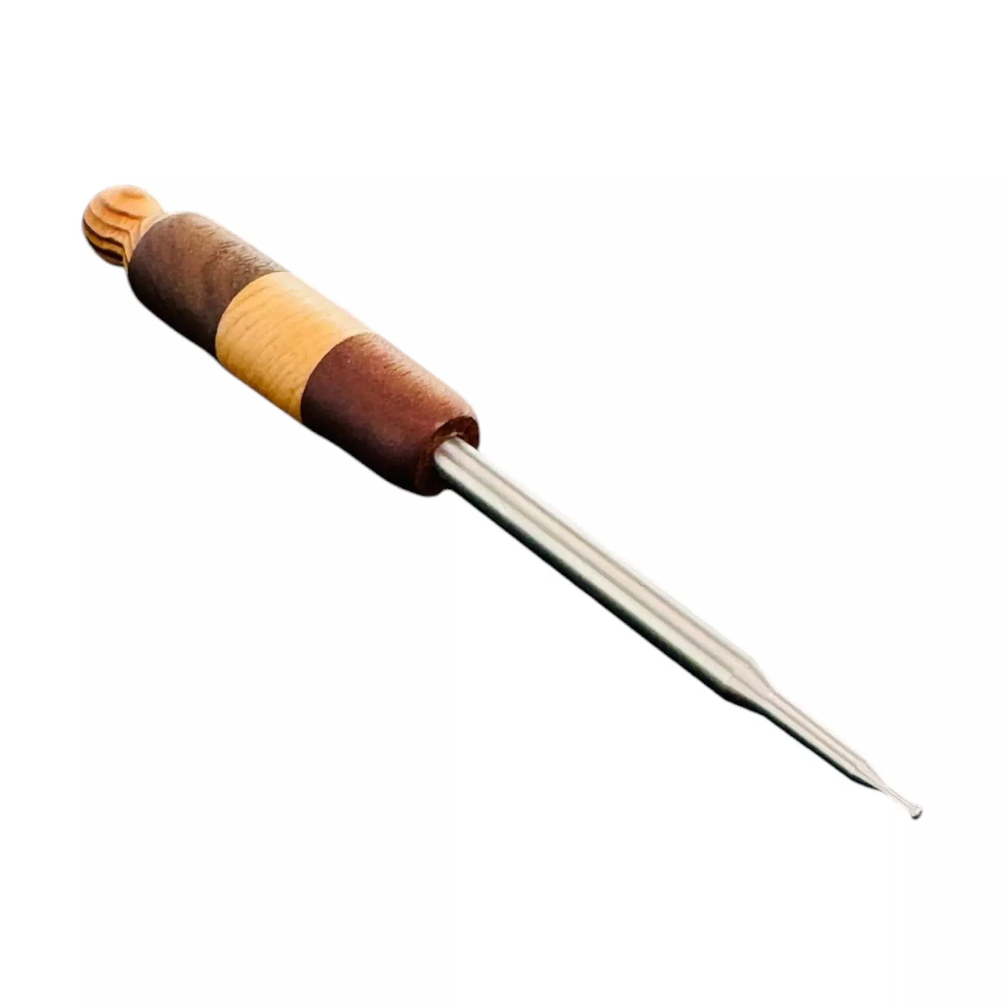 Ball Point Titanium Dab Tool With Wood Turned Handle