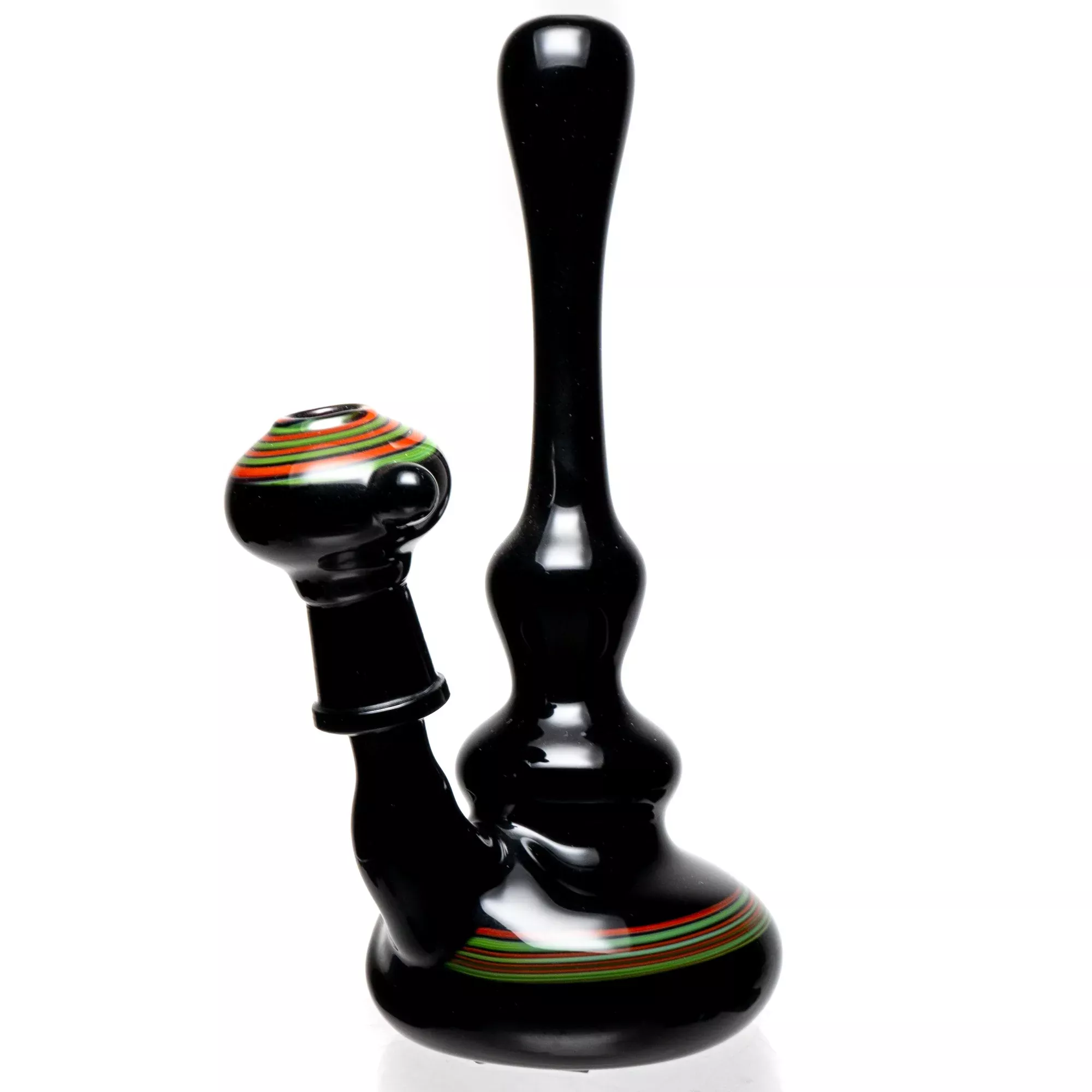 Barto - Fixed Mini Rig - Black w / Green & Orange Swirl #2