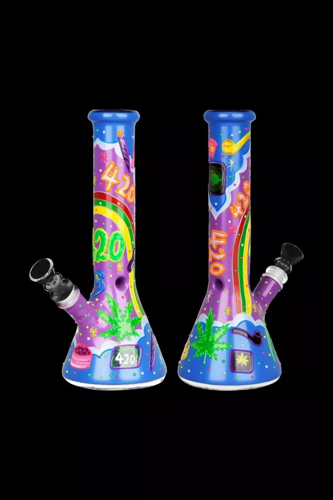 Beach Vibes 420 Painted Glass Bong