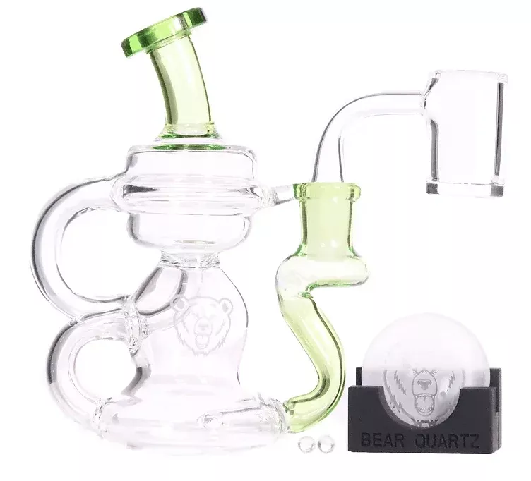 Bear Quartz Cycler Box W/ Spinner Coin & 25mm Flat Top (Assorted Colors)