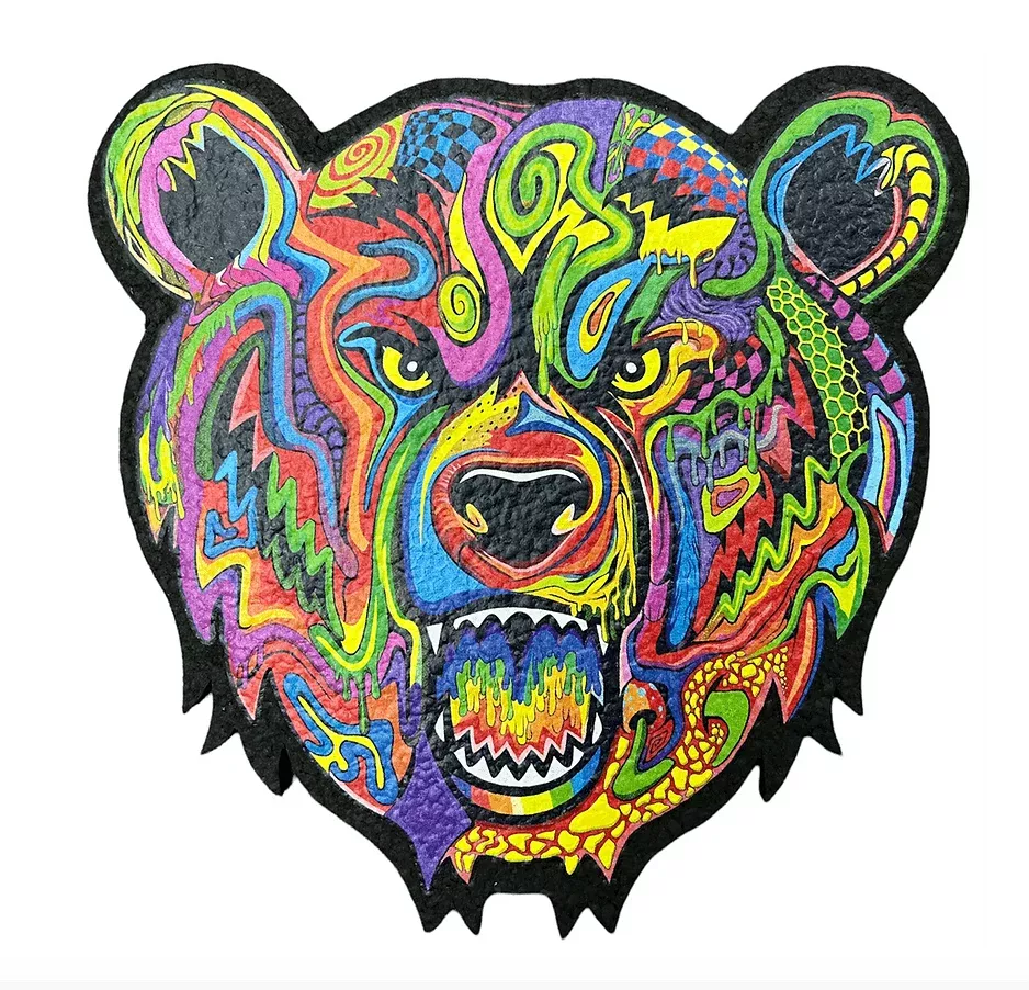 Bear Quartz MoodMat – Premium Heat-Resistant Dab Mat with Artistic Design