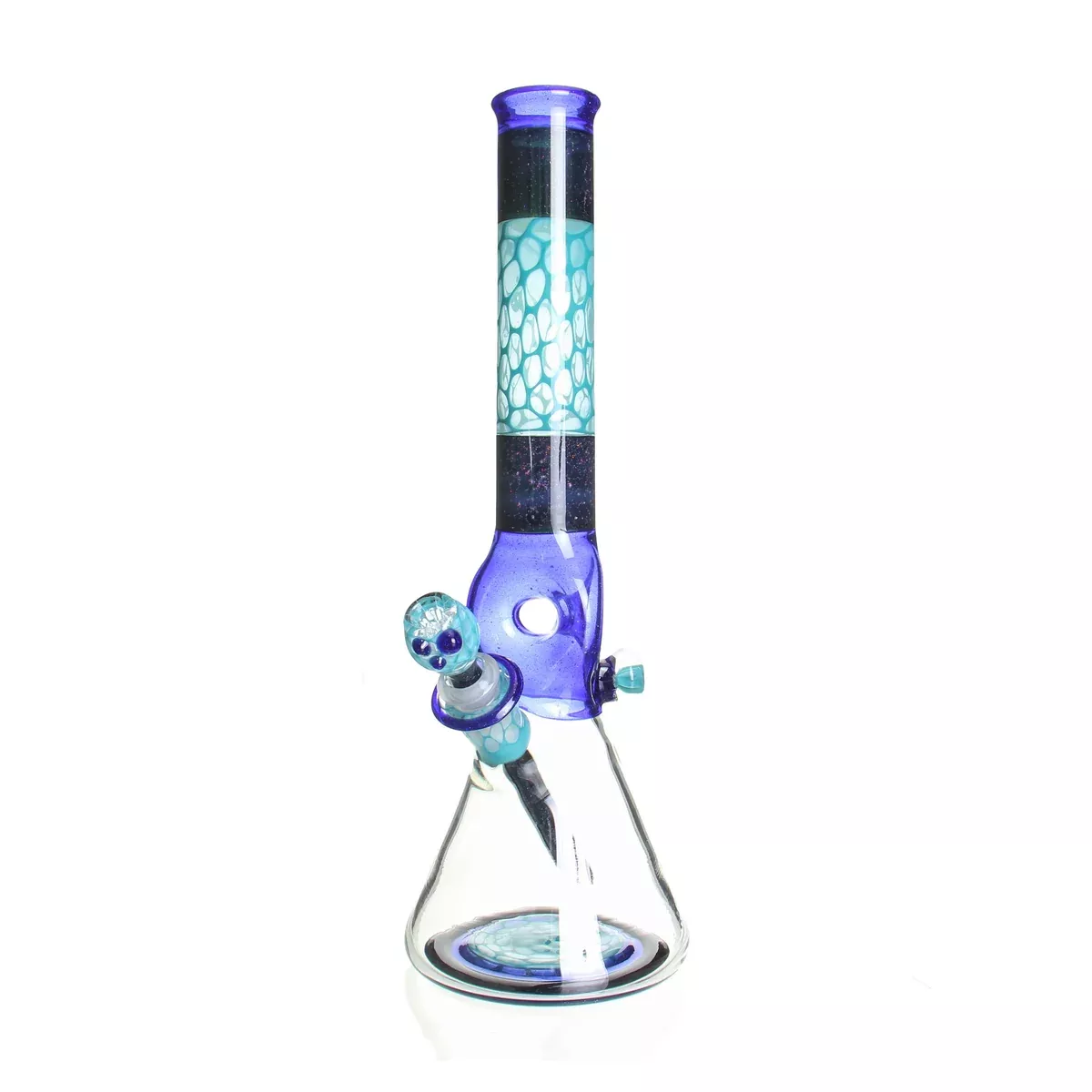 Ben Wilson - Custom Triple Donut Beaker - Honeycomb Blue & Cropal