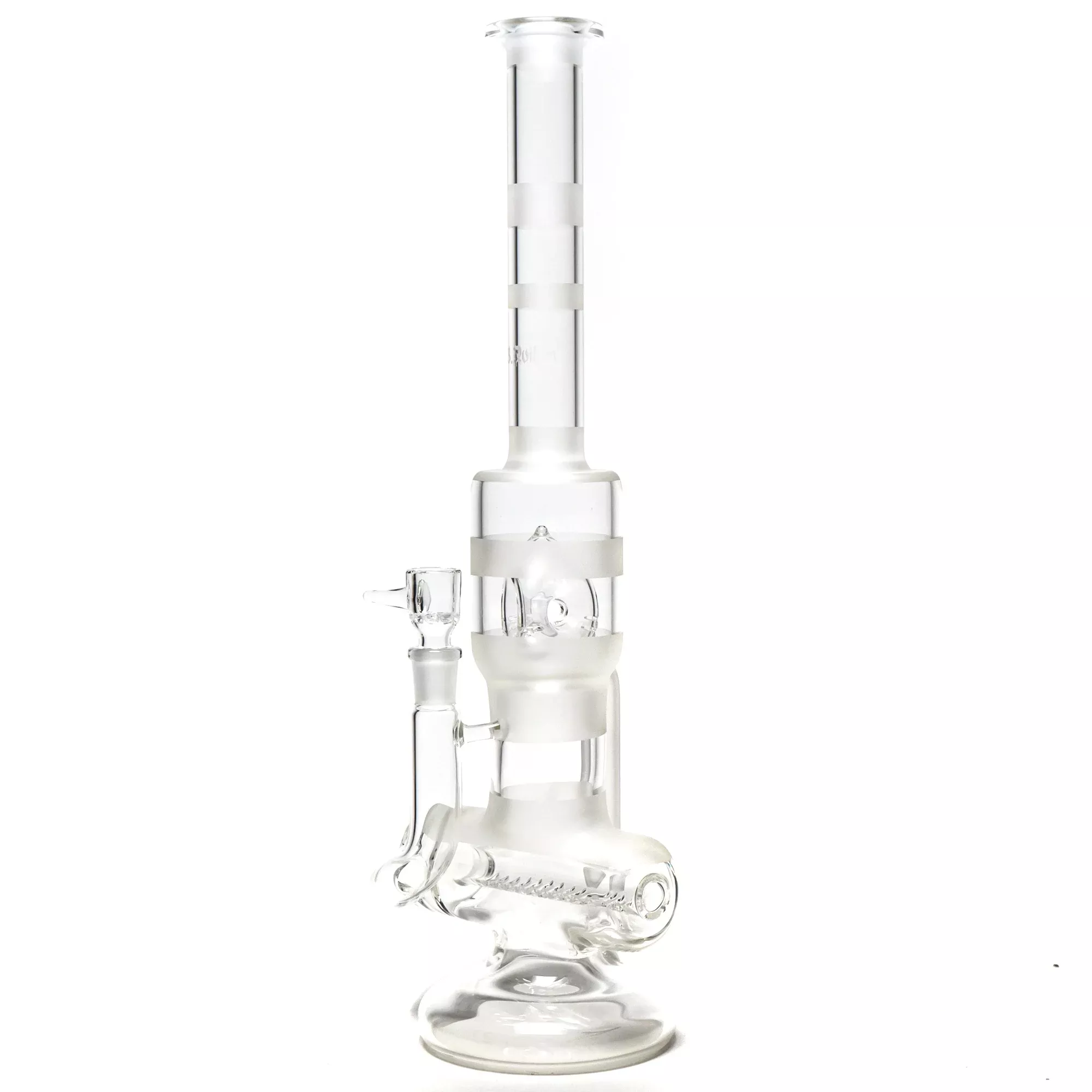 Ben Wilson - Hollow Foot Inline Recycler Tube w / Triple Donut Perc - Sandblasted