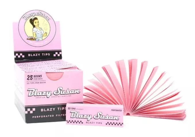 Blazy Susan Pink Filter Tips - 25pk Display