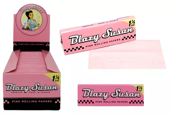 Blazy Susan Pink Rolling Papers – 1 1/4 Size (50ct Booklet)