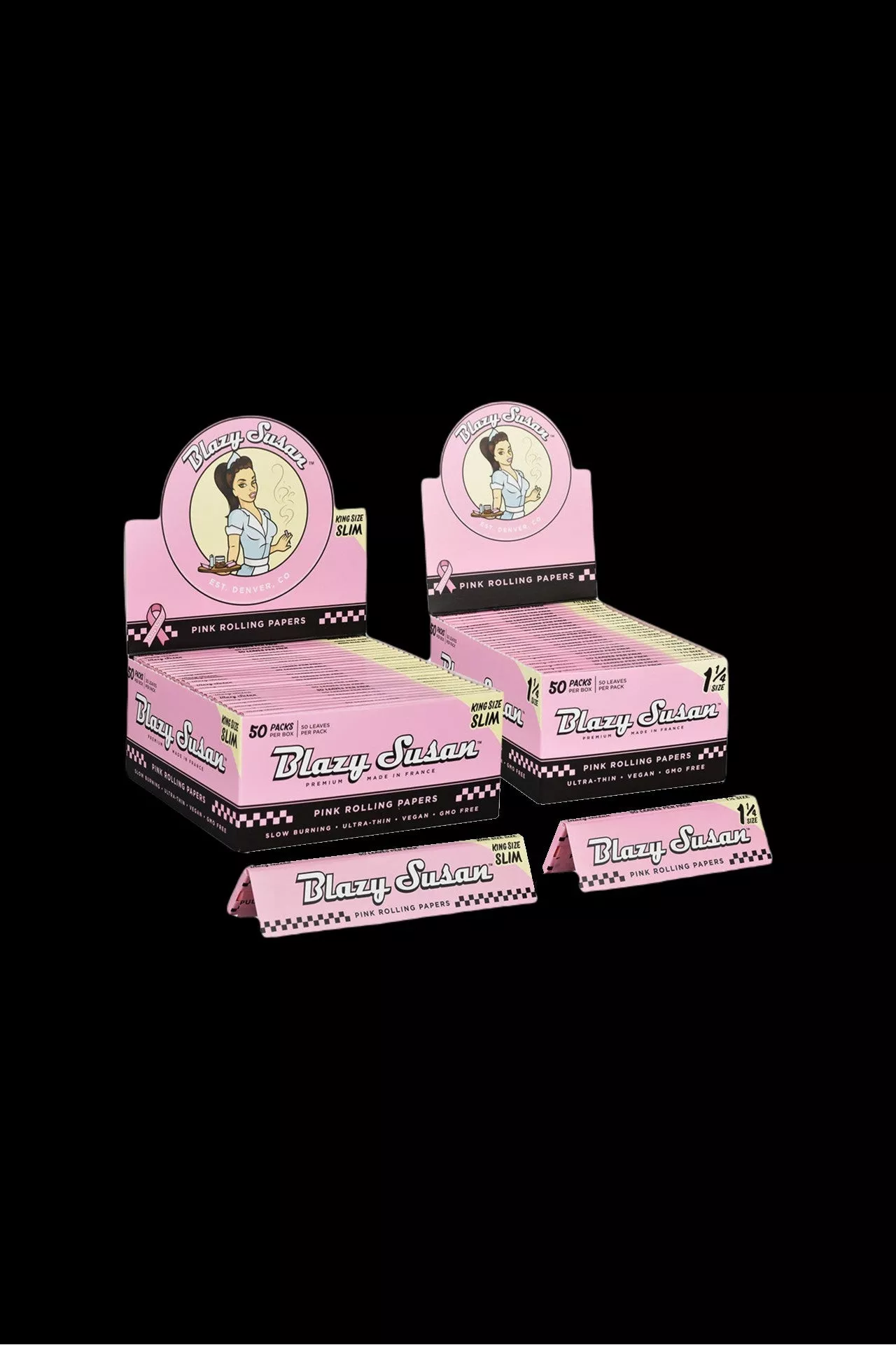 Blazy Susan Pink Rolling Papers – 50 Pack