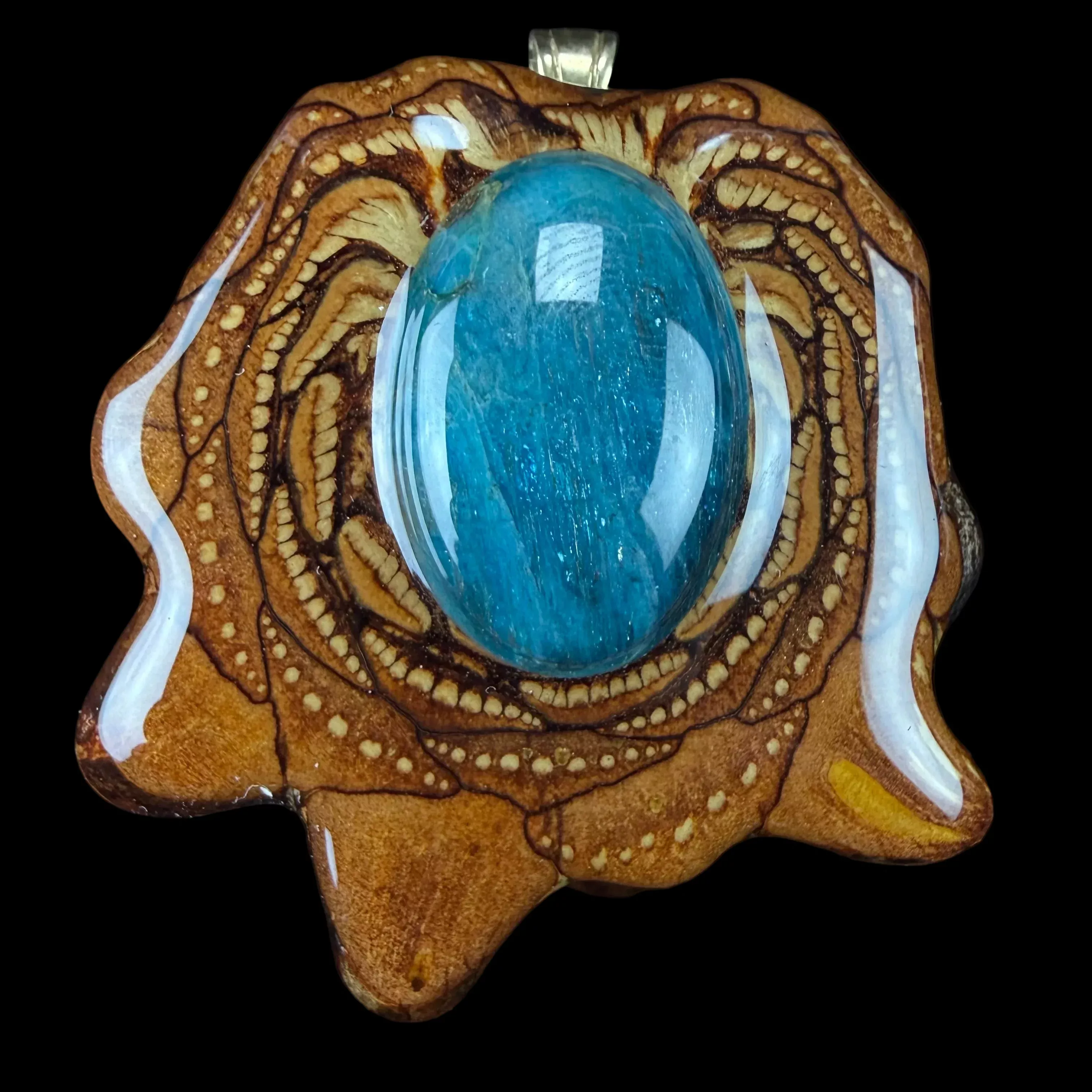 Blue Apatite Pendant by Third Eye Pinecones