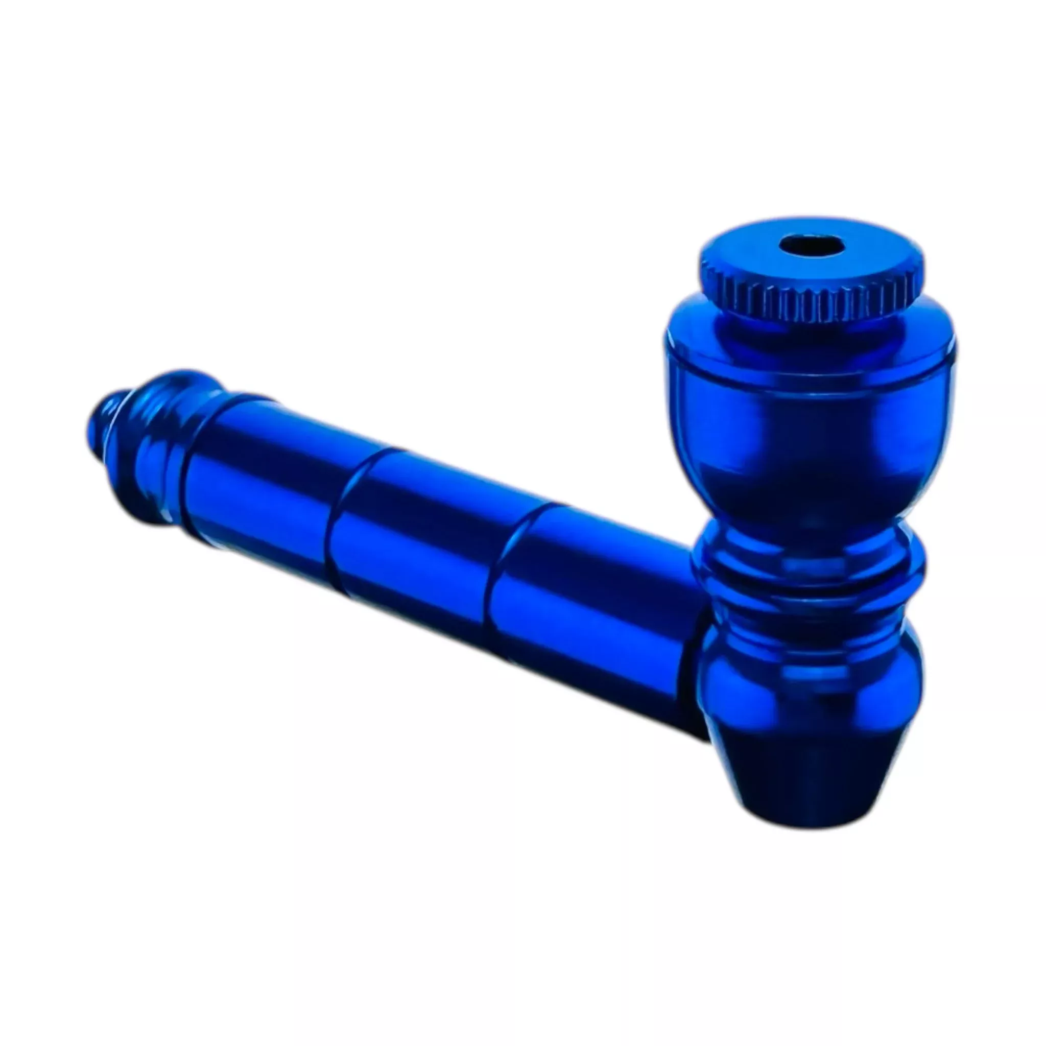 Blue Basic Aluminum Smoking Pipe With Cap