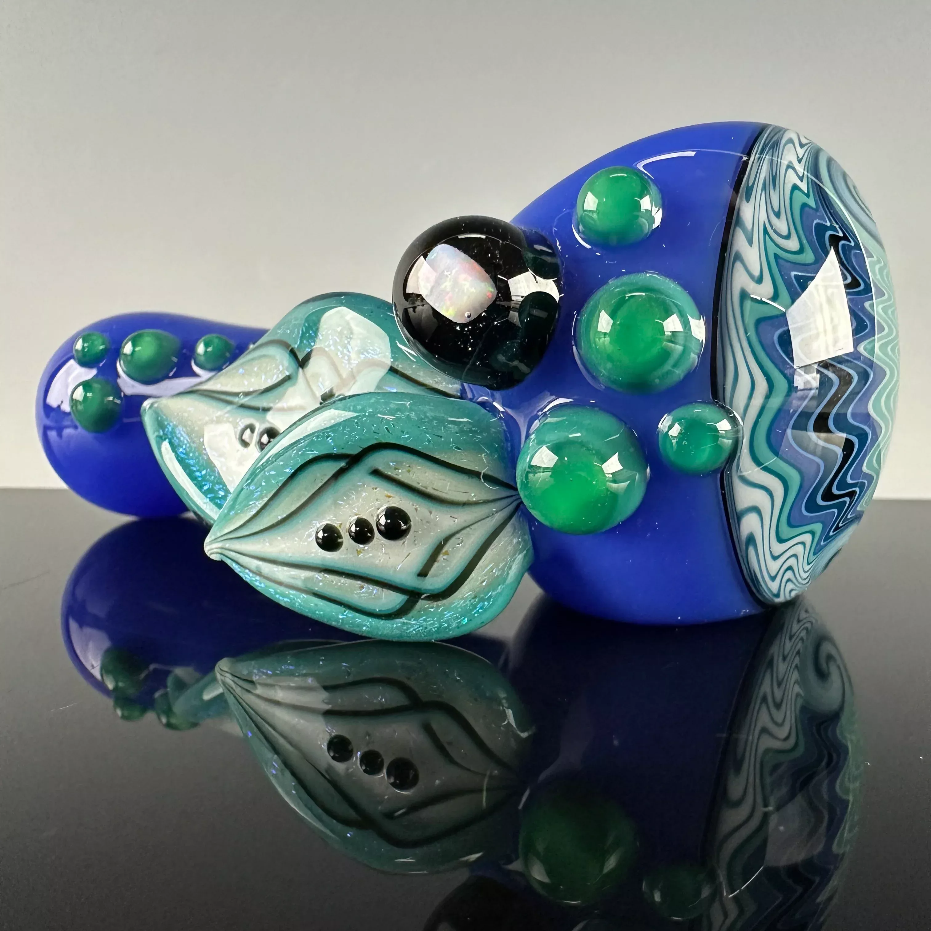 "Blue Cheese" Reversal Spoon by Blossom Glass