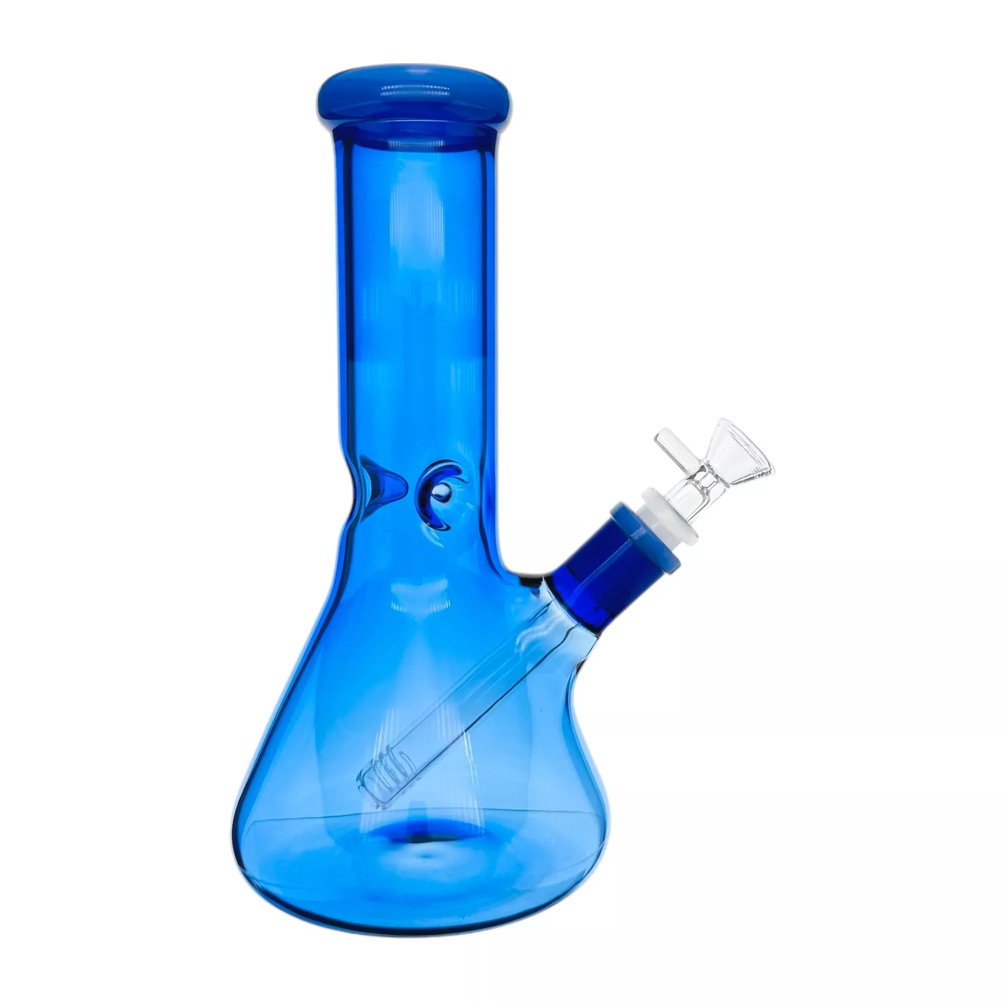 Blue Glass Beaker Bong With Wide Neck 10 Inch