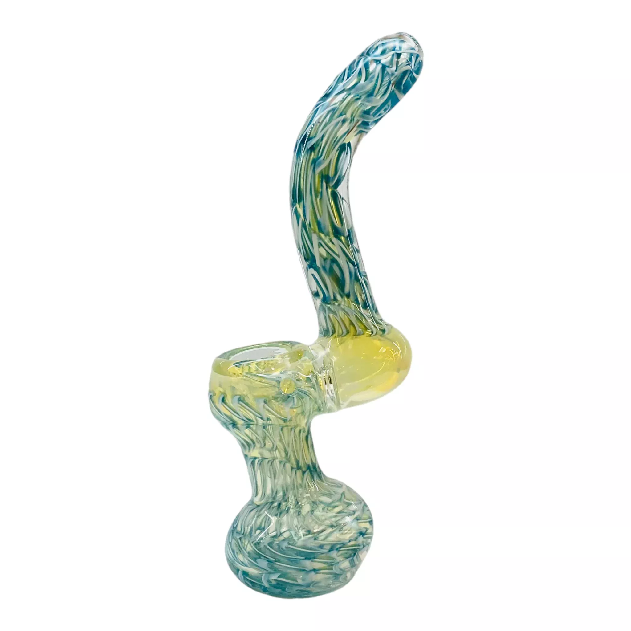 Blue Inside Out Double Blown Stand Up Glass Bubbler