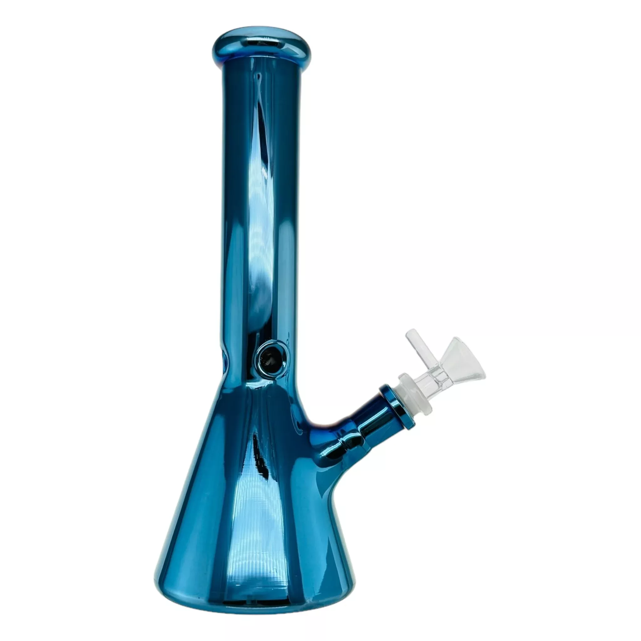 Blue Metallic Beaker Base Glass Bong 10 Inch