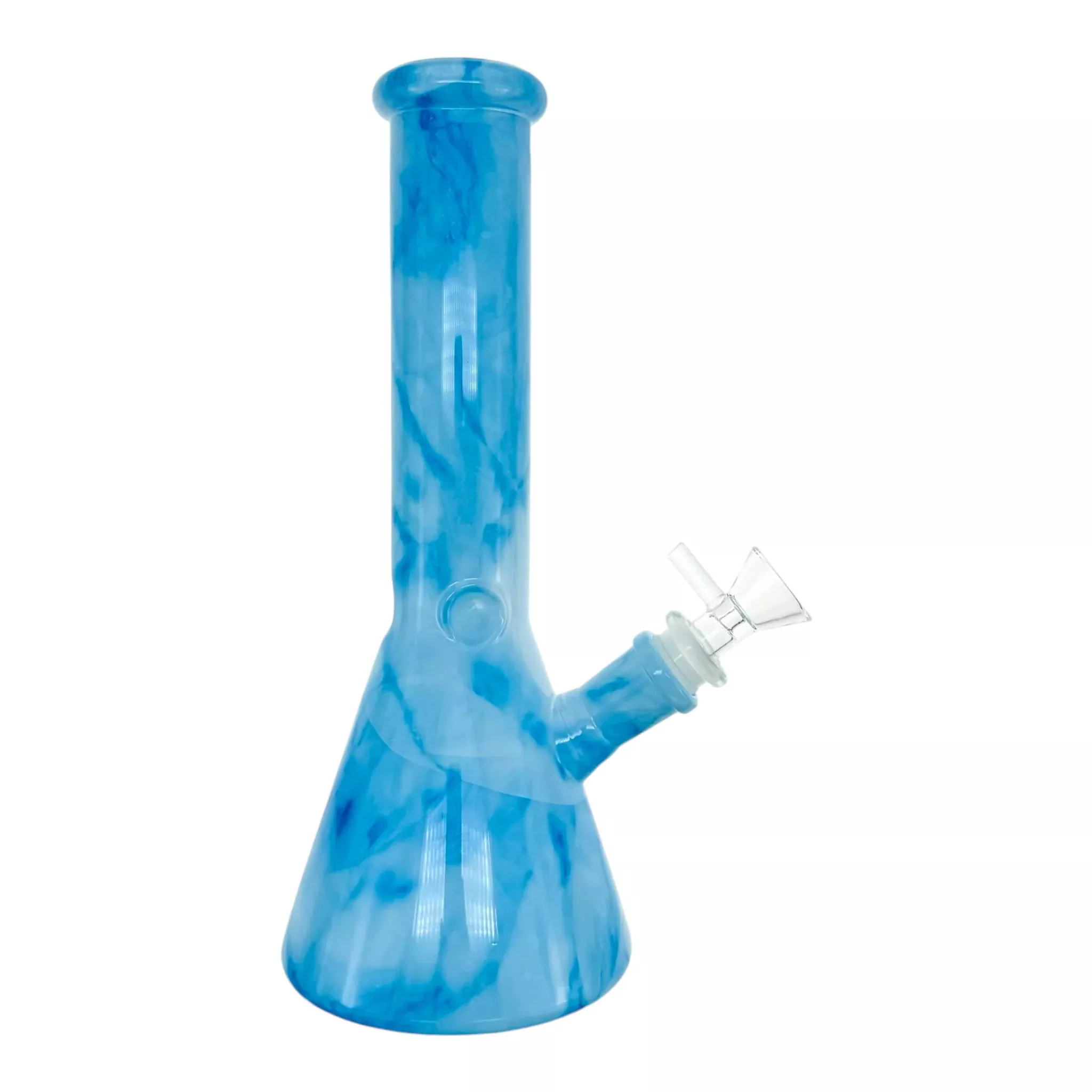 Blue Mystic Marble Beaker Base Glass Bong 10 Inch