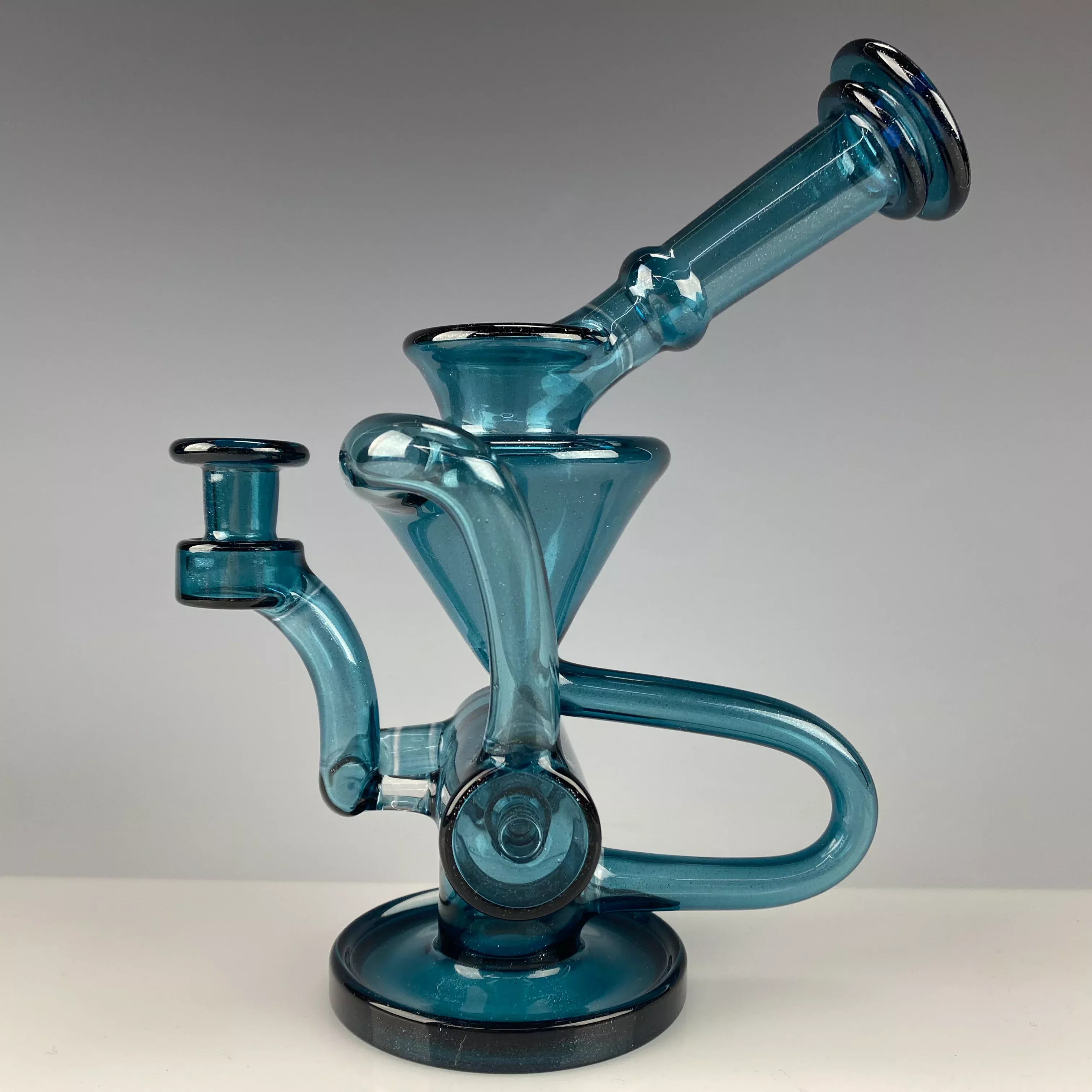"Blue Stardust" Floating Inline Recycler by Eric Law Glass