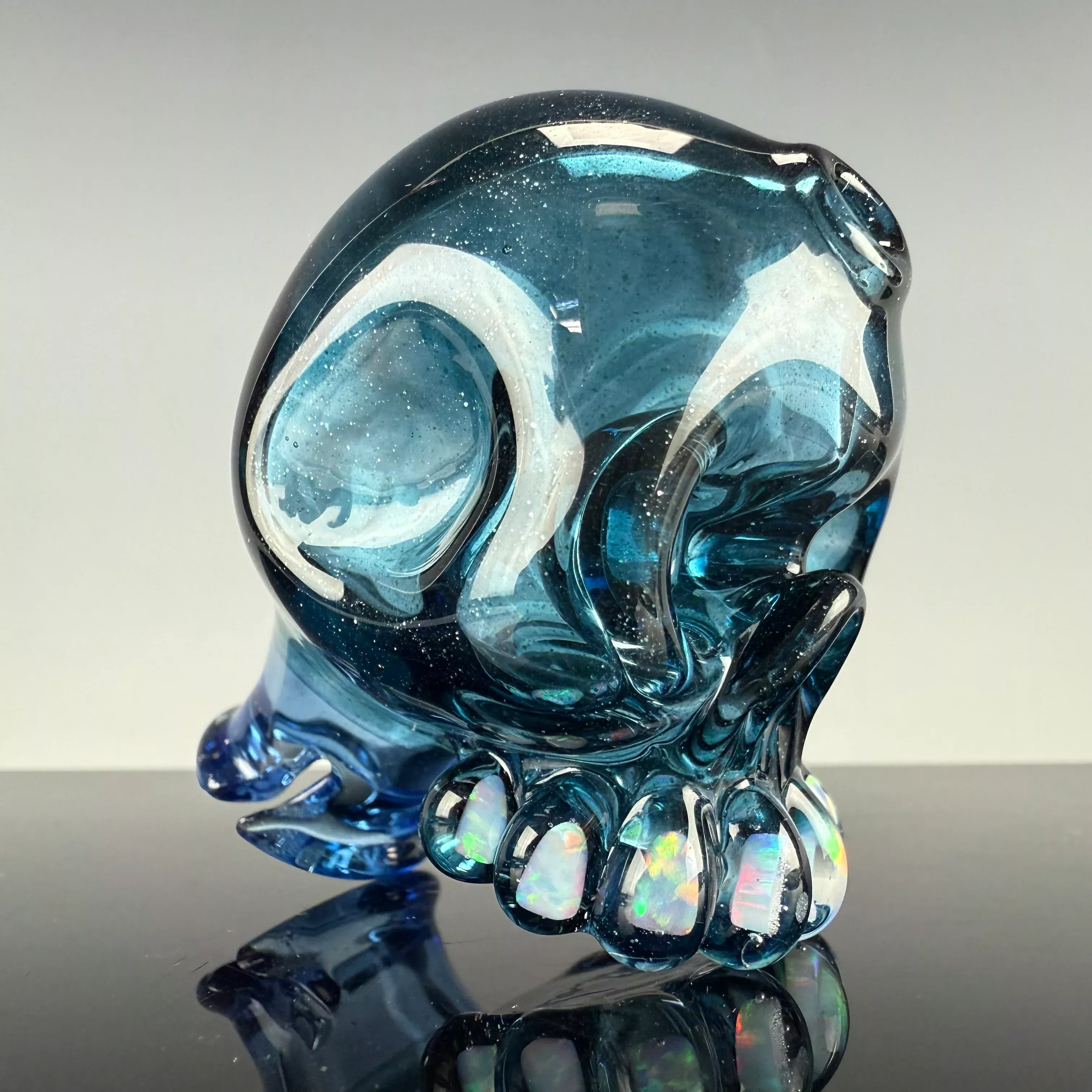 "Blue Stardust Mix"Skull Puffco Pivot Top by Carsten Carlile