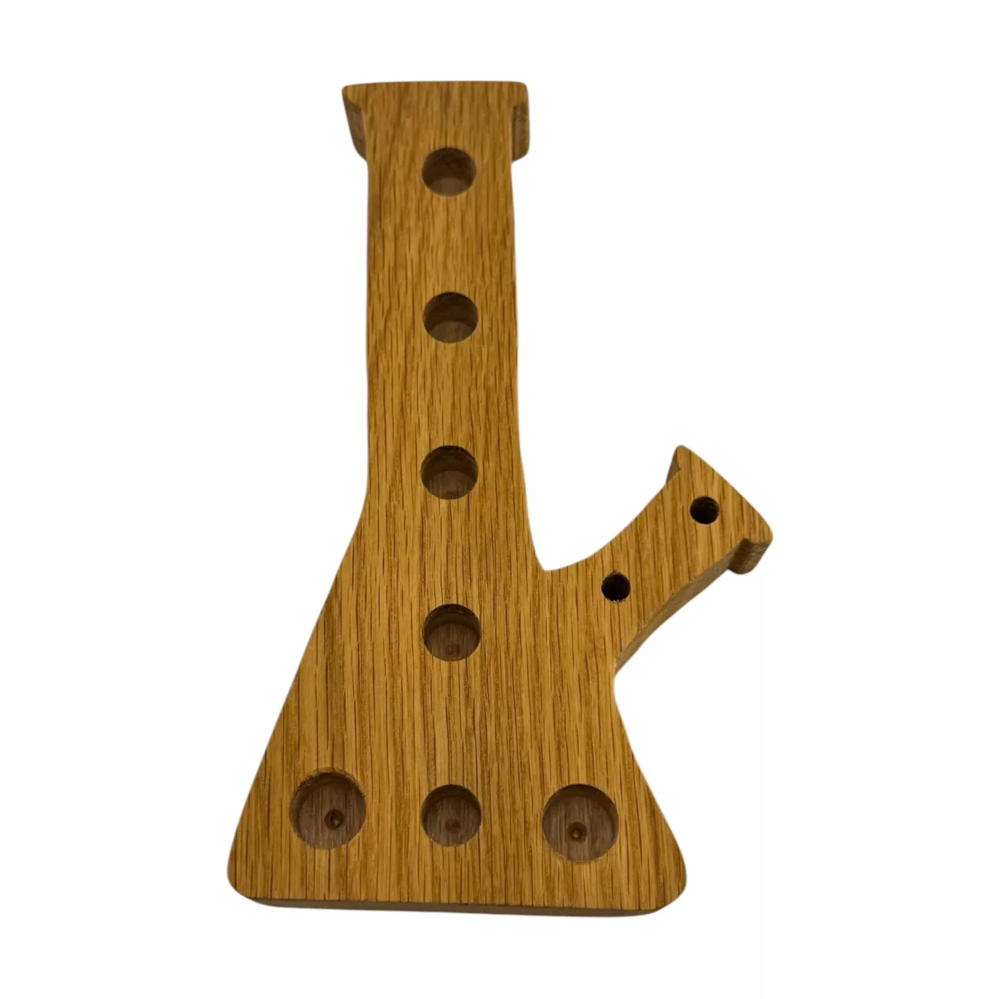 Bong Shape Oak Wood Water Pipe Bowl Display Stand Holder