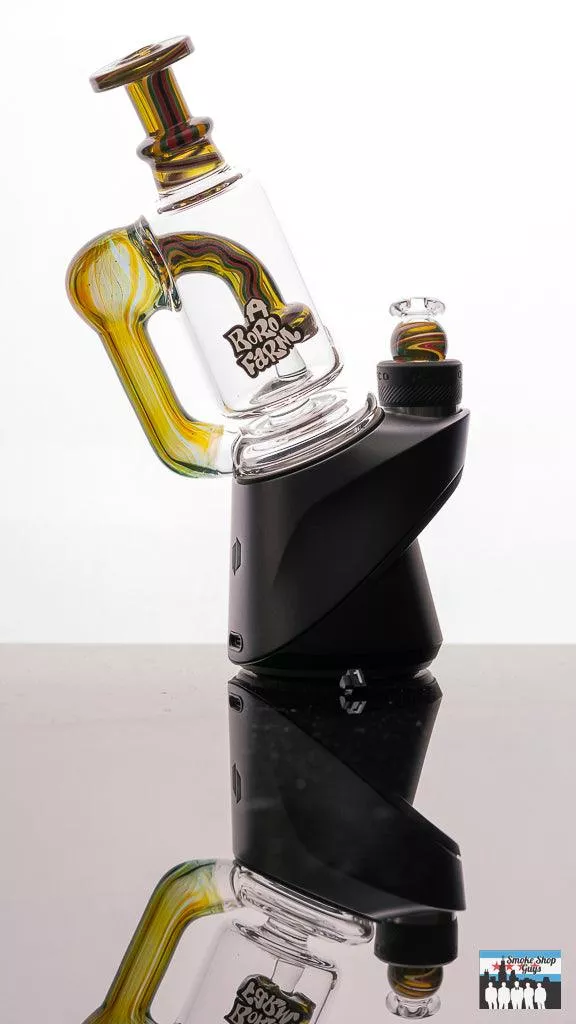 Boro Farm Standard Worked Puffco Peak Attachment – Amber Red Glass Accessory for Enhanced Style