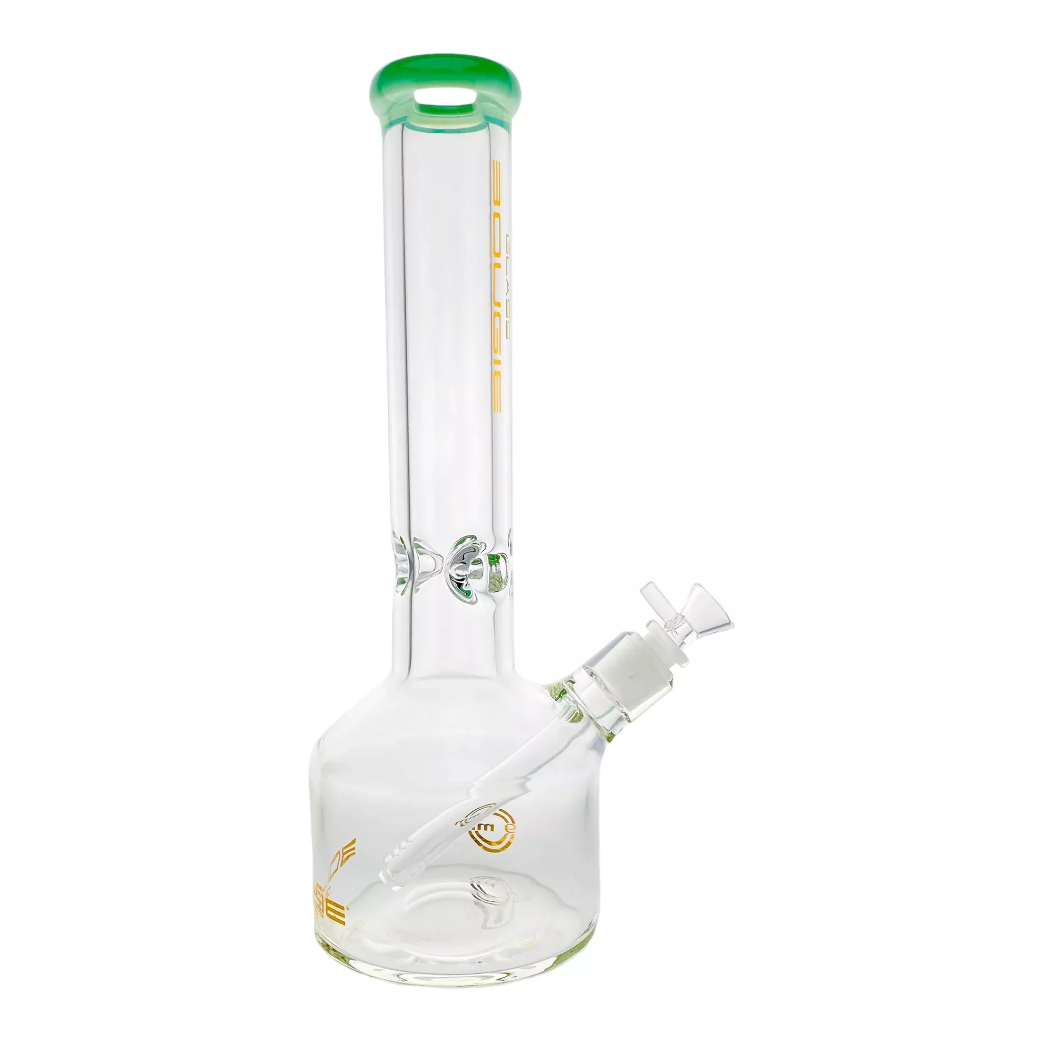 Bougie Glass - 9mm Thick Straight Cylinder Beaker Bong - Green