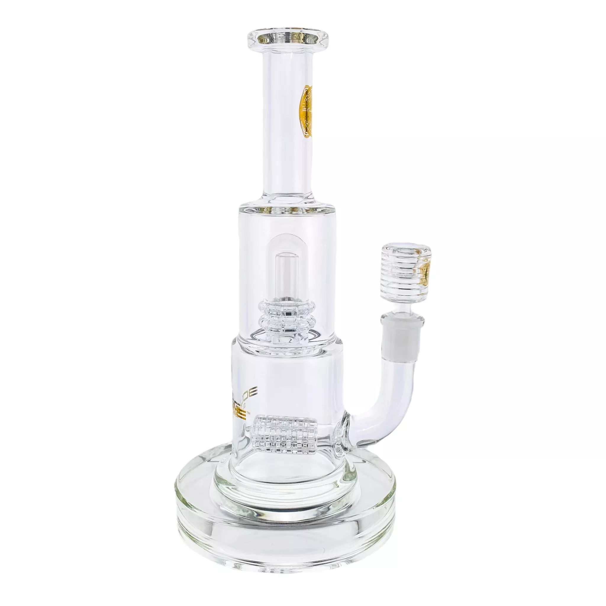 Bougie Glass Multi-Slit Inline And Mushroom Perc Clear Bubbler Bong