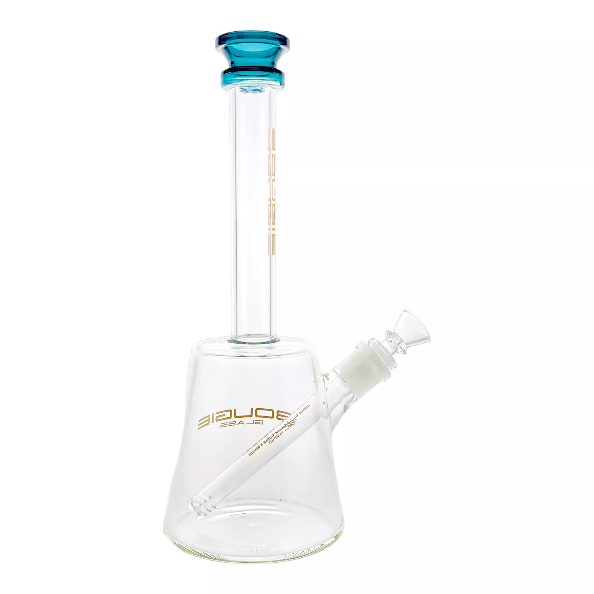 Bougie Glass - Slanted Cylinder Bong With Dark Green Mouthpiece