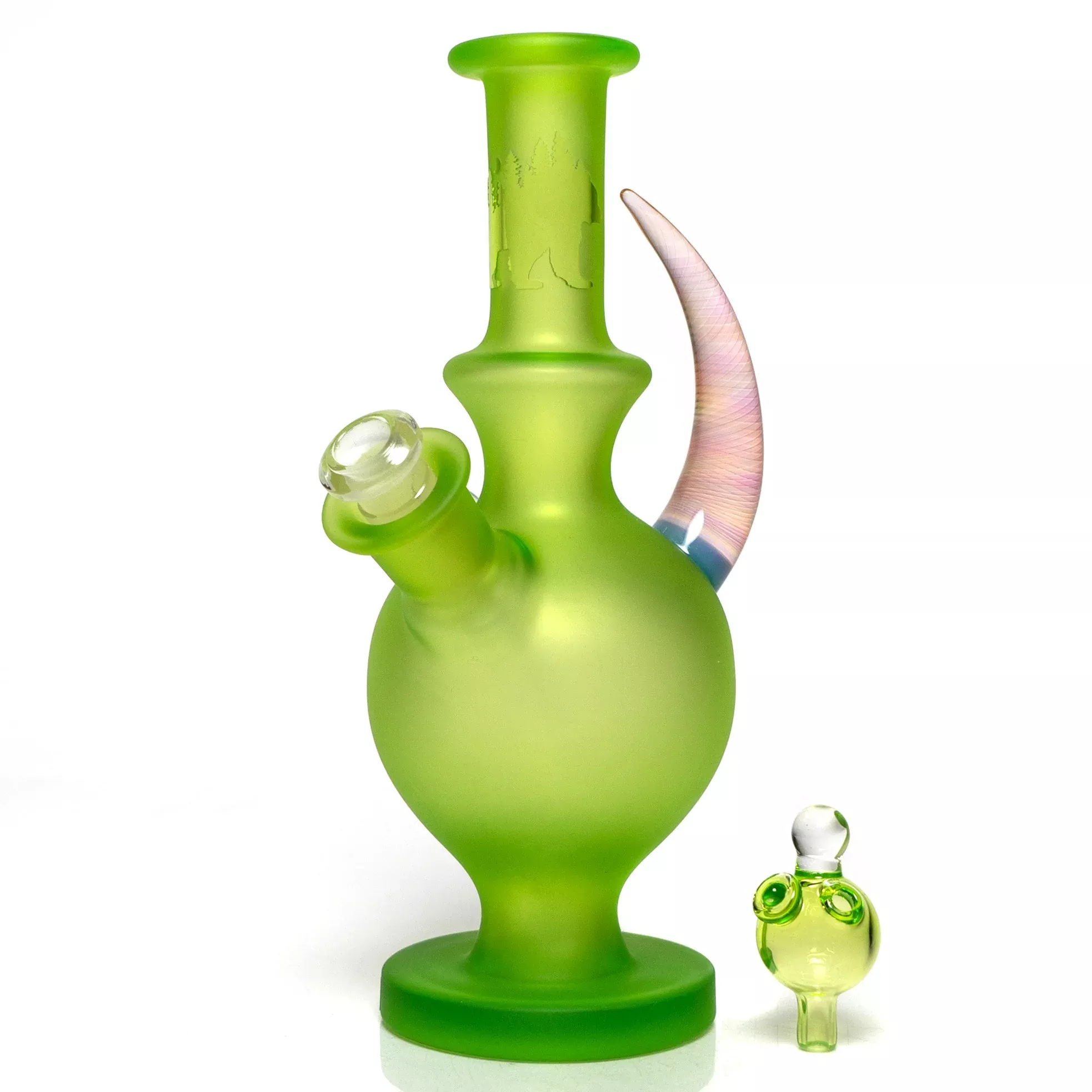 Brando - 10mm Full Blasted Ball Rig - Lime Juice w / Milky Blue - Cane Cluster Millie