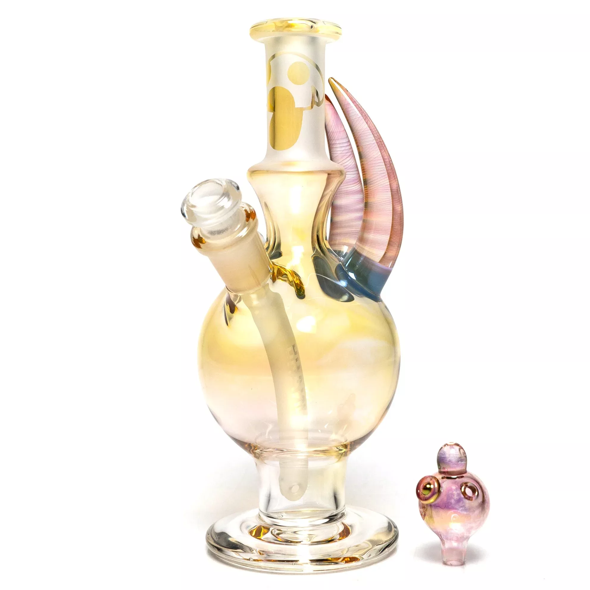 Brando - 10mm Fumed & Half Blasted Ball Rig - Milky Blue - Honeycomb Millie #2