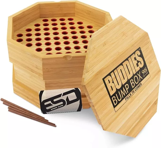 Buddies Bump Box 98 Special Cone Filler – 76-Slot Wooden Edition