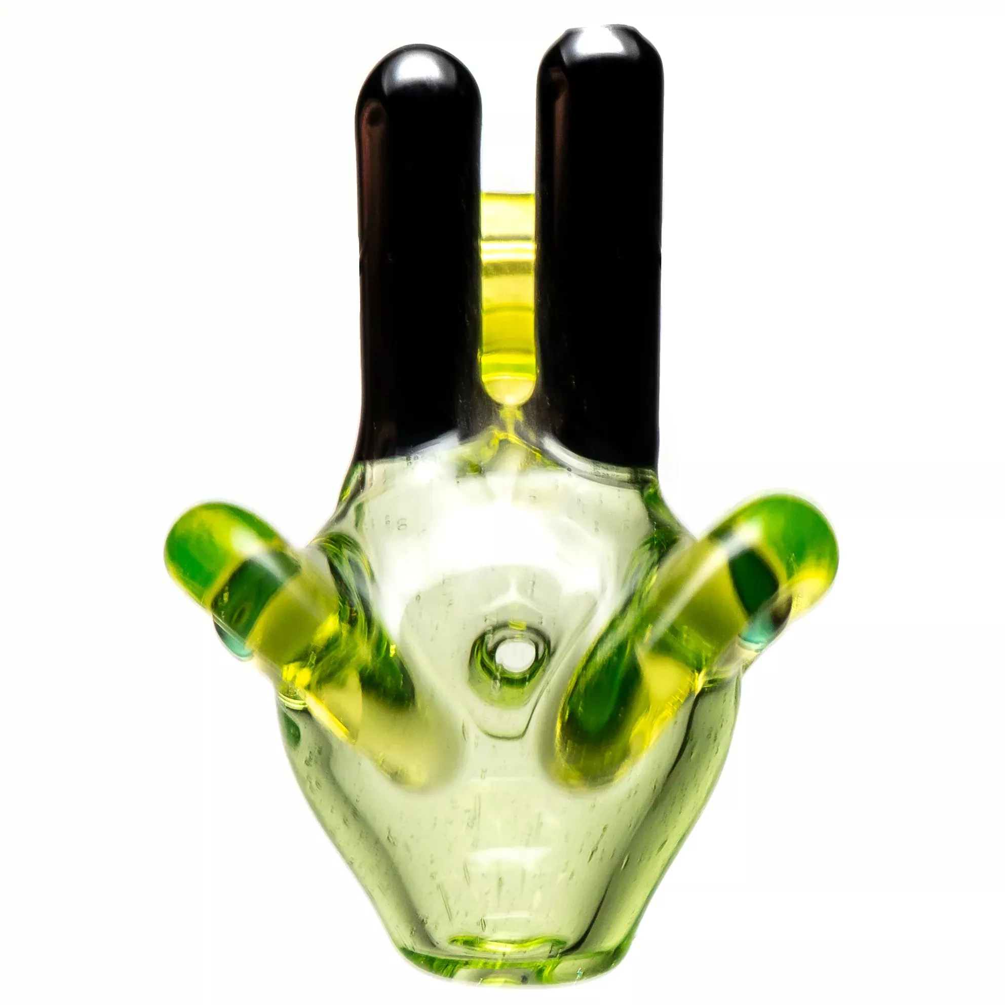 Bully Pit Glass - Rabbit Pendant Pipe - UV Illuminati & Black