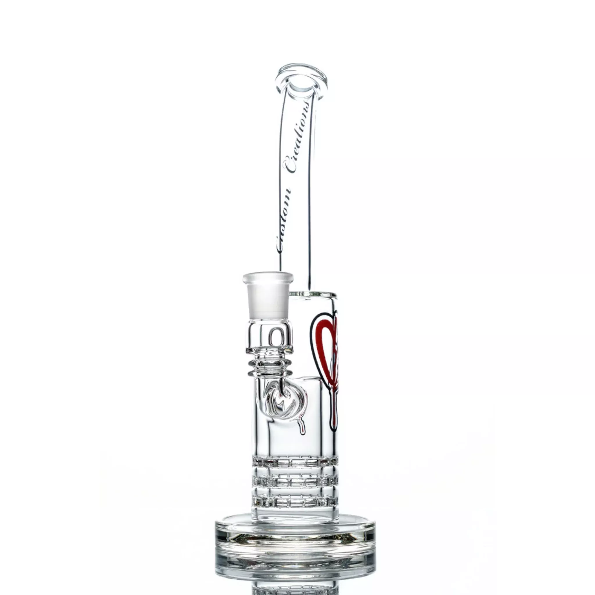 C2 Custom Creations Small Clear Bubbler With Triple Ratchet Perc FBS-50TR