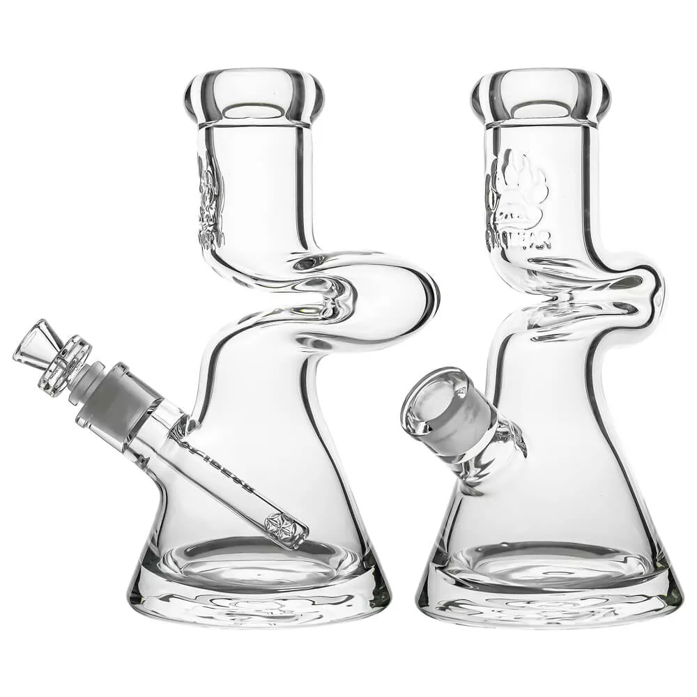 Calibear 9mm Zong Bong Beaker Glass Water Pipe | Heavy Duty Z-Curve Bong