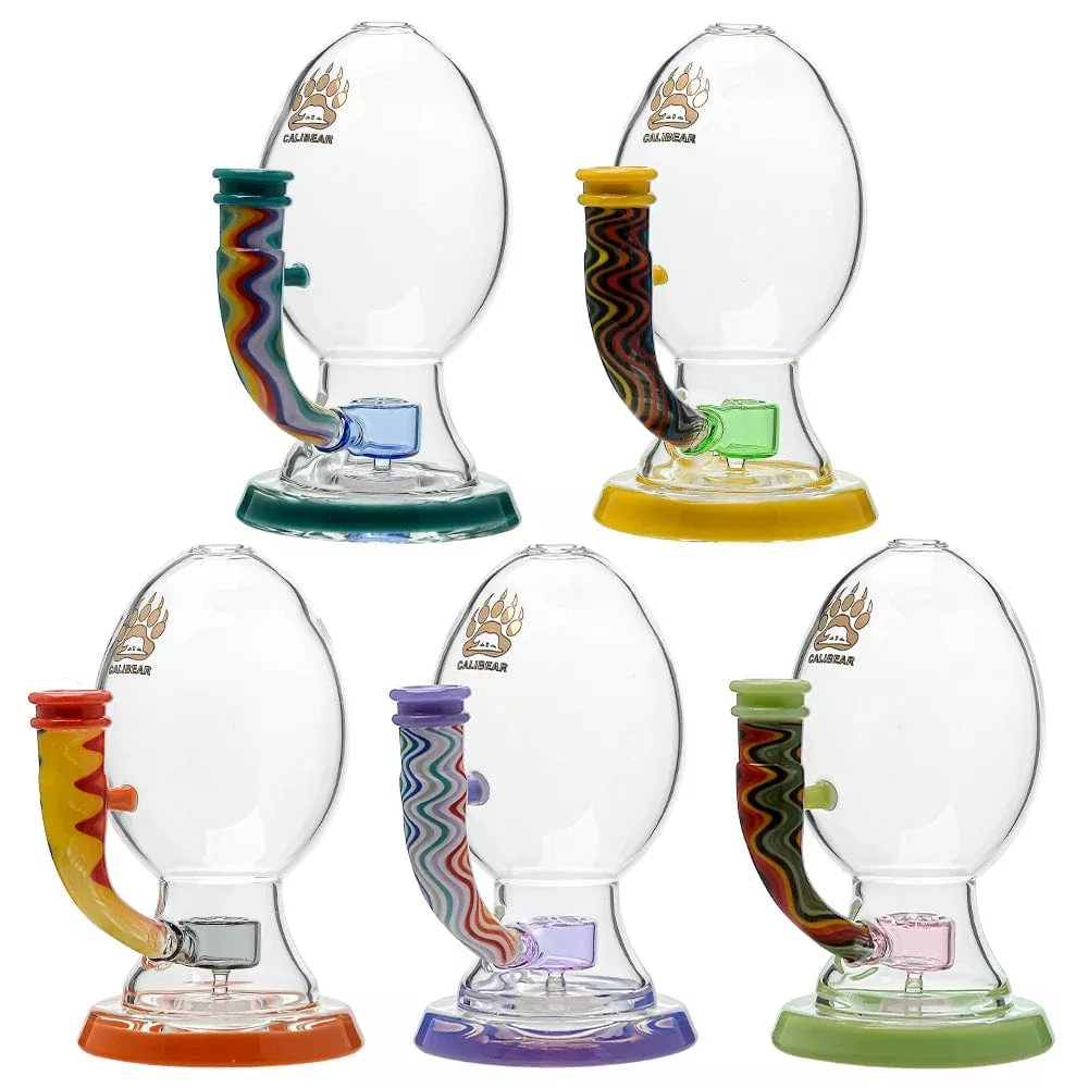 Calibear Wigwag Big Oval Egg Dab Rig – 5.9" Eggsphere Water Pipe with Seed of Life Perc