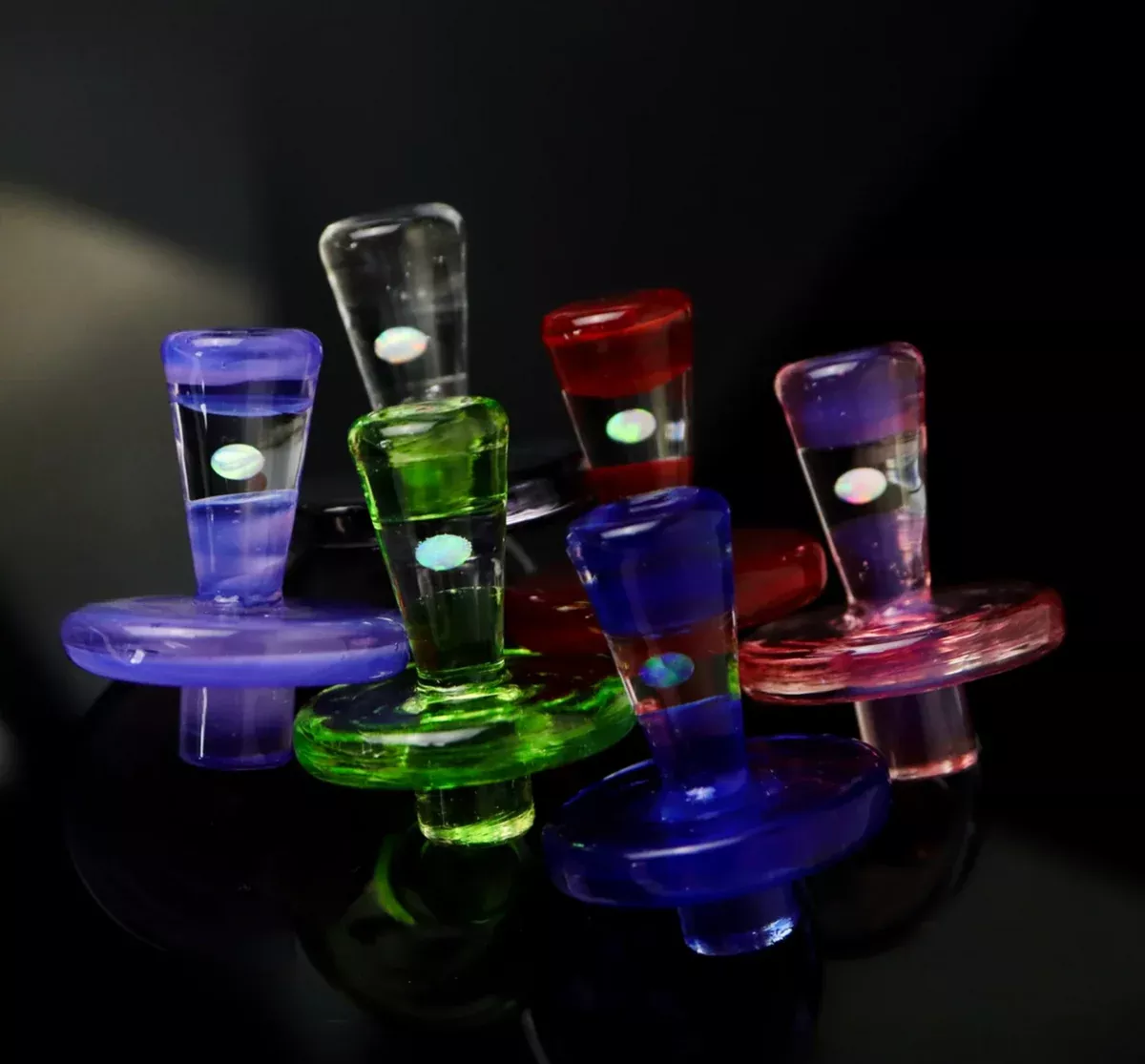 Campfire Quartz Slurper Cap with Encased Opal - Artful Precision