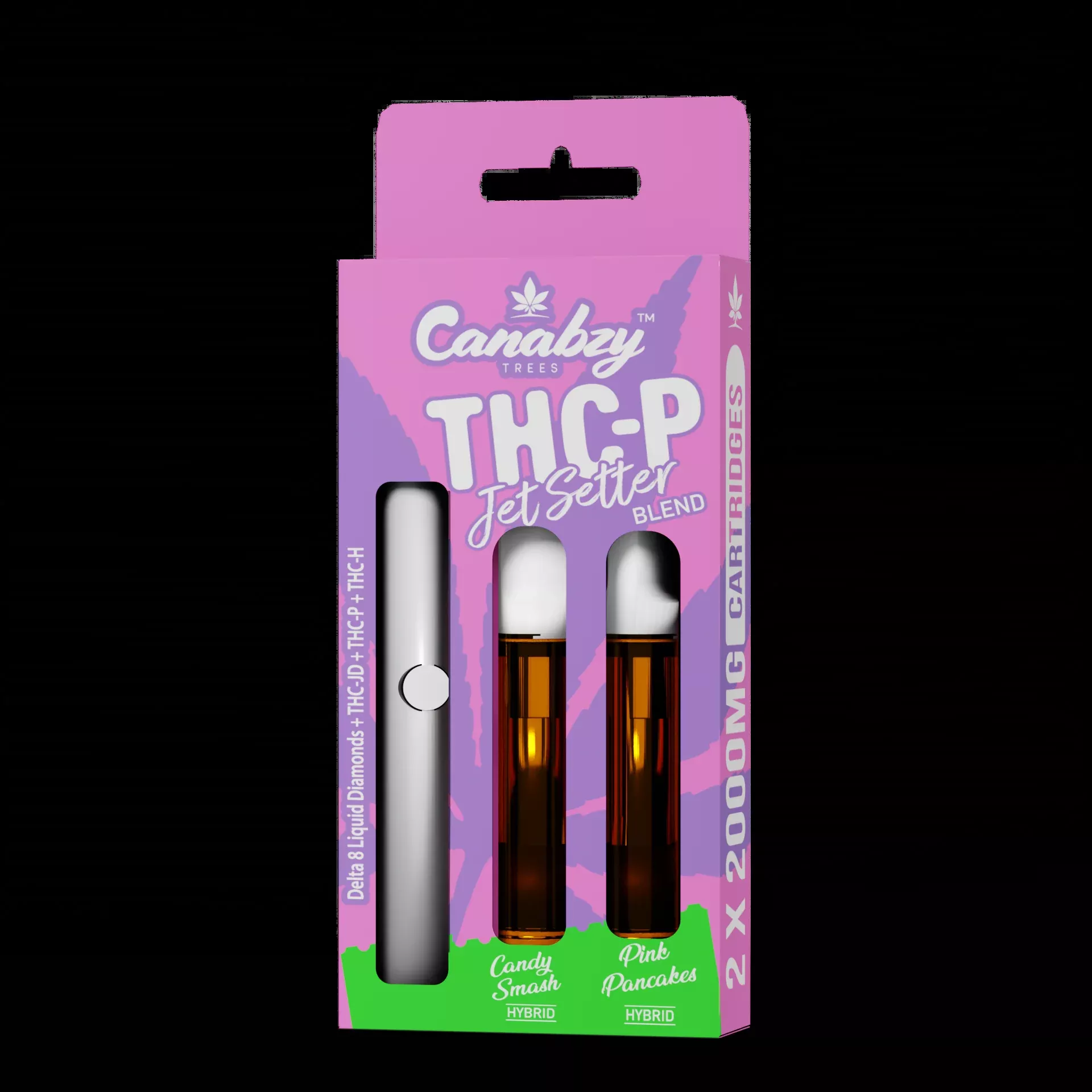 Canabzy Cartridge Jet Setter Blend w / FREE Battery - Candy Smash + Pink Pancakes