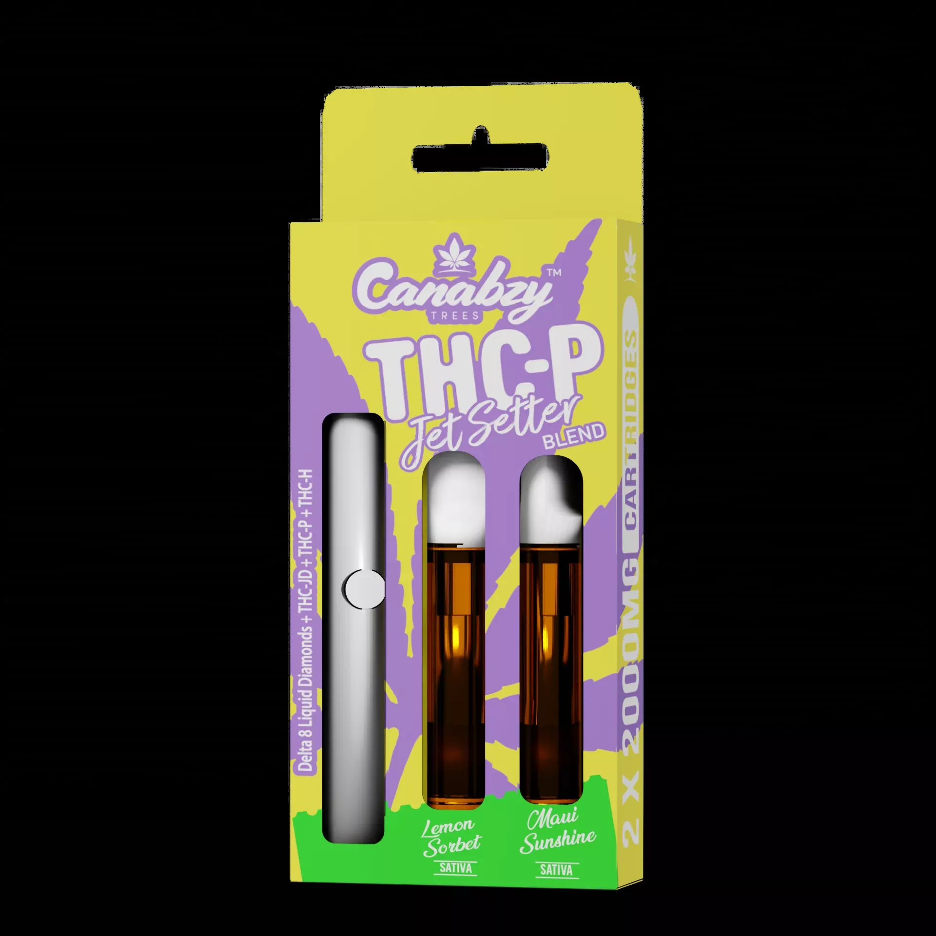 Canabzy Cartridge Jet Setter Blend w / FREE Battery - Lemon Sorbet + Maui Sunshine
