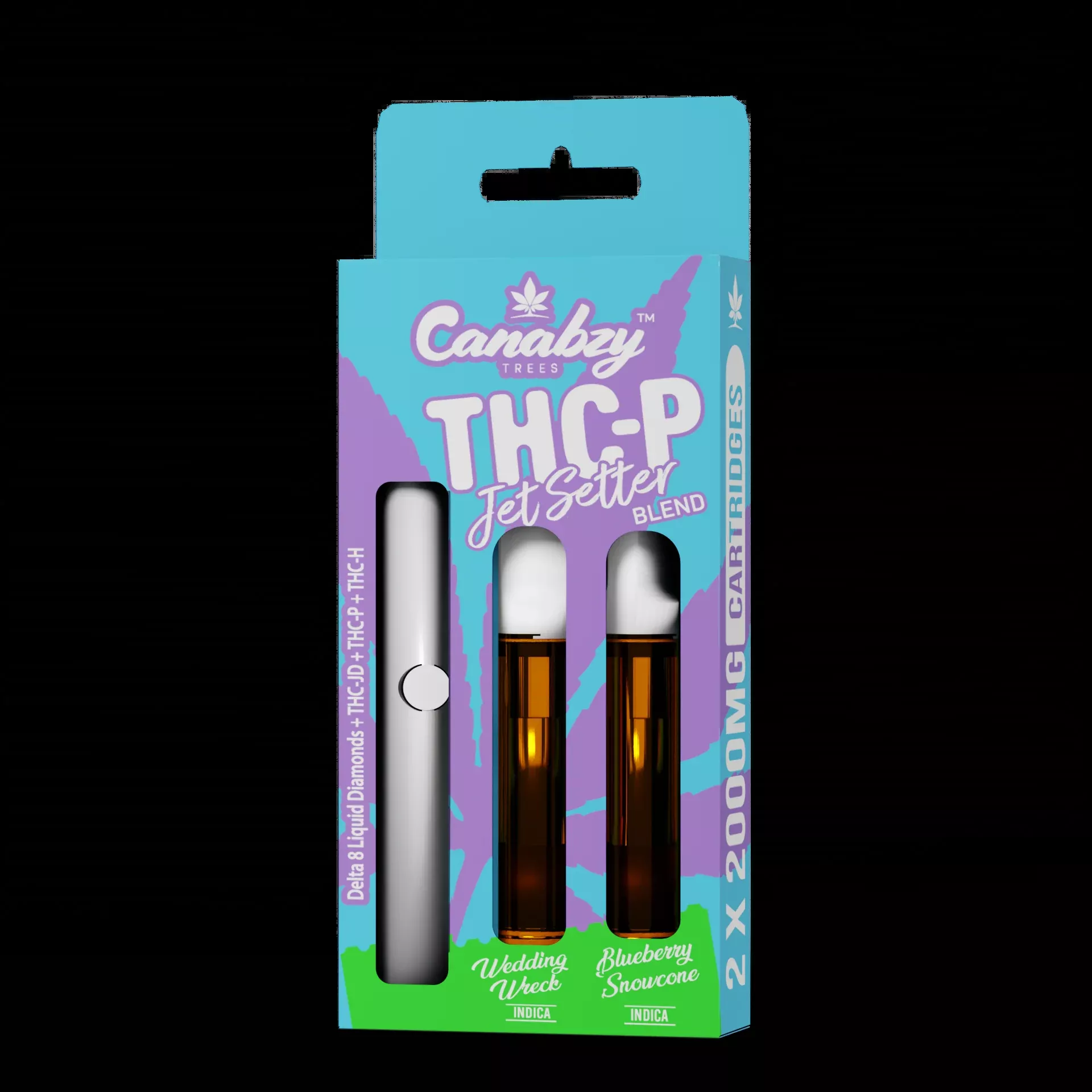 Canabzy Cartridge Jet Setter Blend w / FREE Battery - Wedding Wreck + Blueberry Snowcone