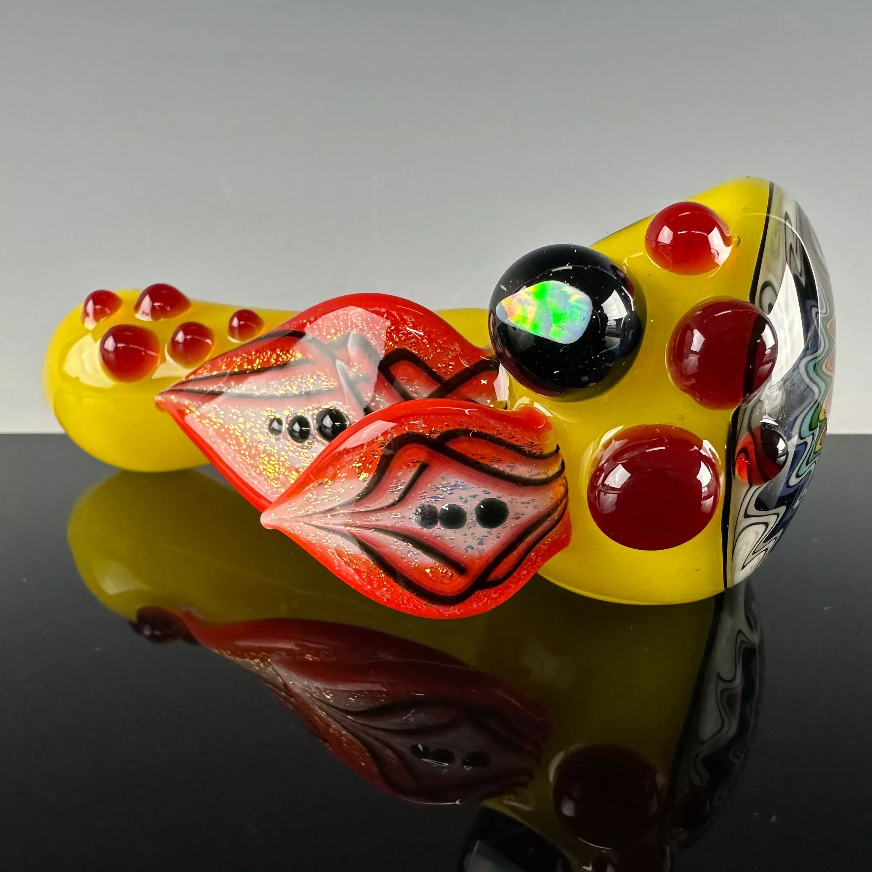 "Canary Rainbow" Reversal Spoon by Blossom Glass