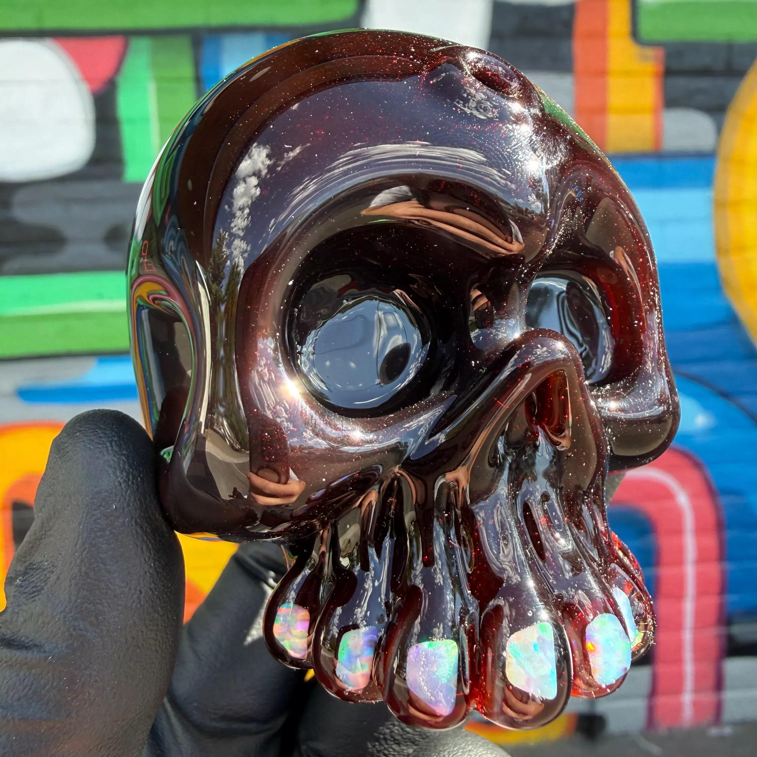 "Candy Apple Red over Dark Red Elvis" Skull Shredder by Carsten Carlile