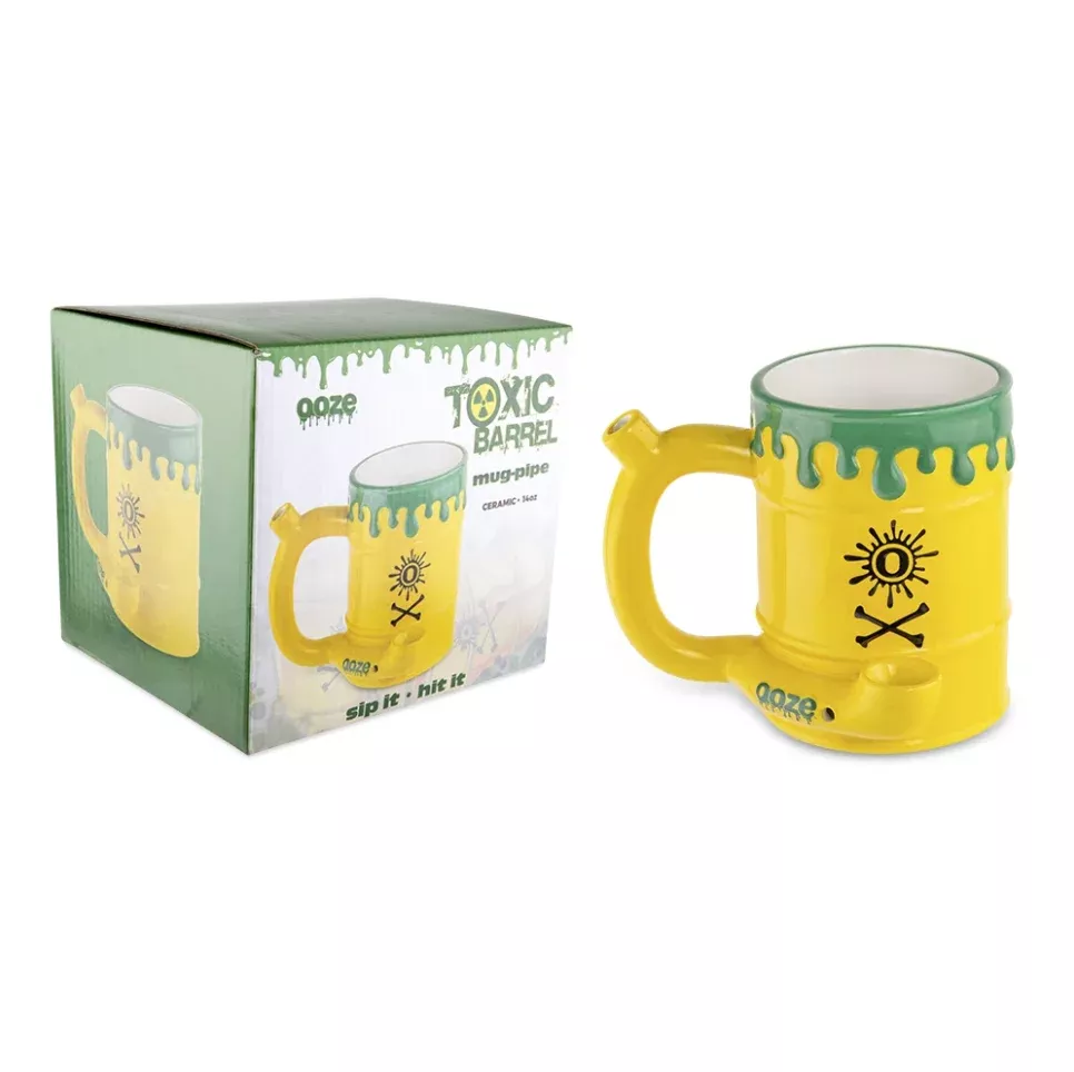 Ceramic Toxic Waste Barrel Pipe Mug – 14oz Roast & Toast