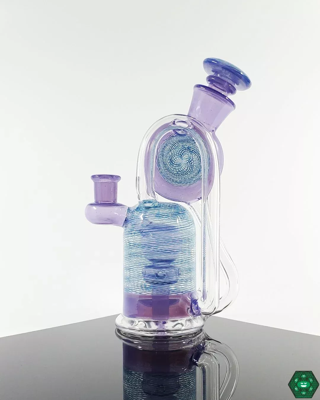 Cerio Glass Double Vertical Recycler - Premium Glass Recycler Rig
