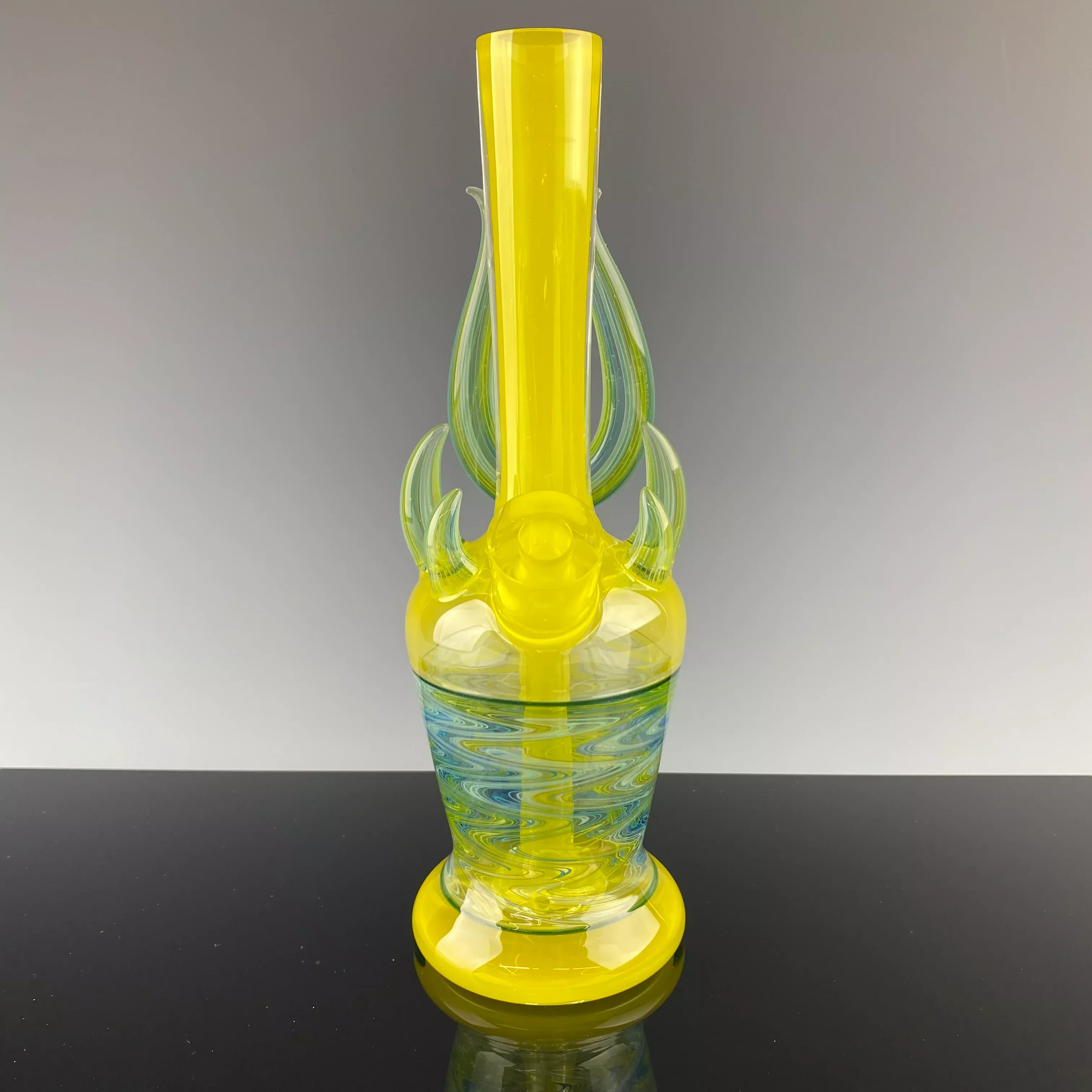 "Chartreuse" Horned Mini Tube by Crux Glass