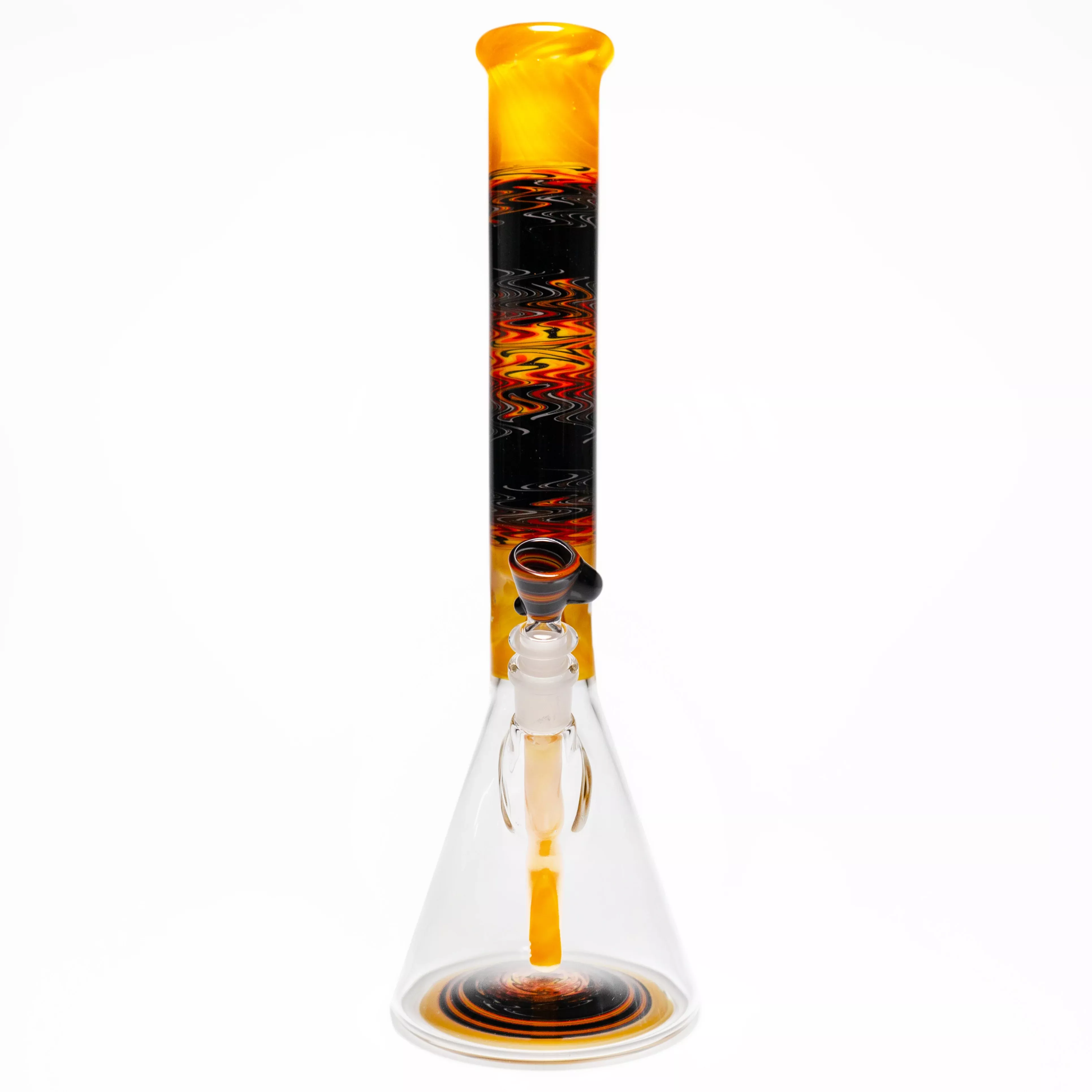 Chris Sculli x Glass Munky - Worked Beaker- Fire Fade & Pumpkin Spice