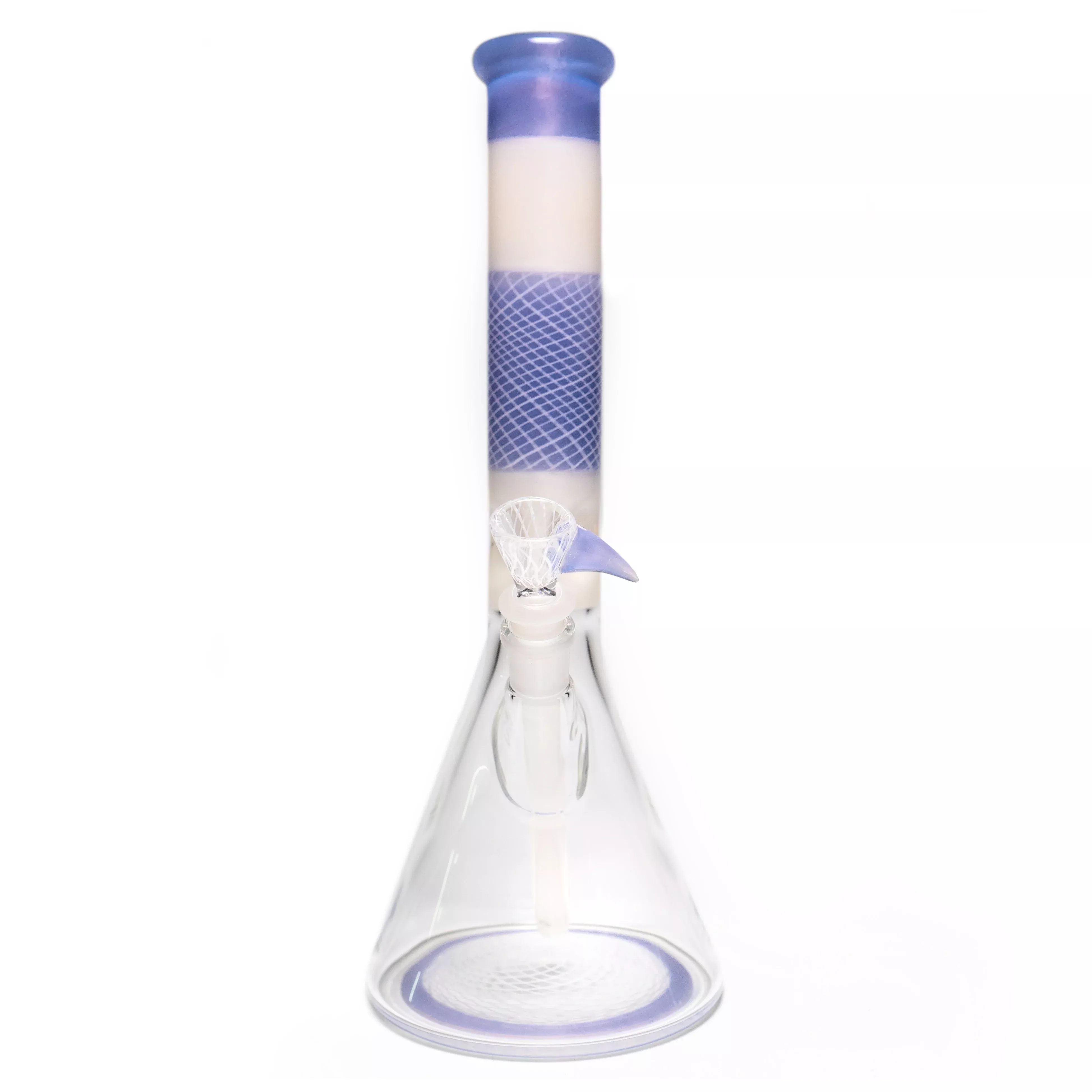 Chris Sculli x Glass Munky - Worked Beaker - Purple /White Satin & UV Retti