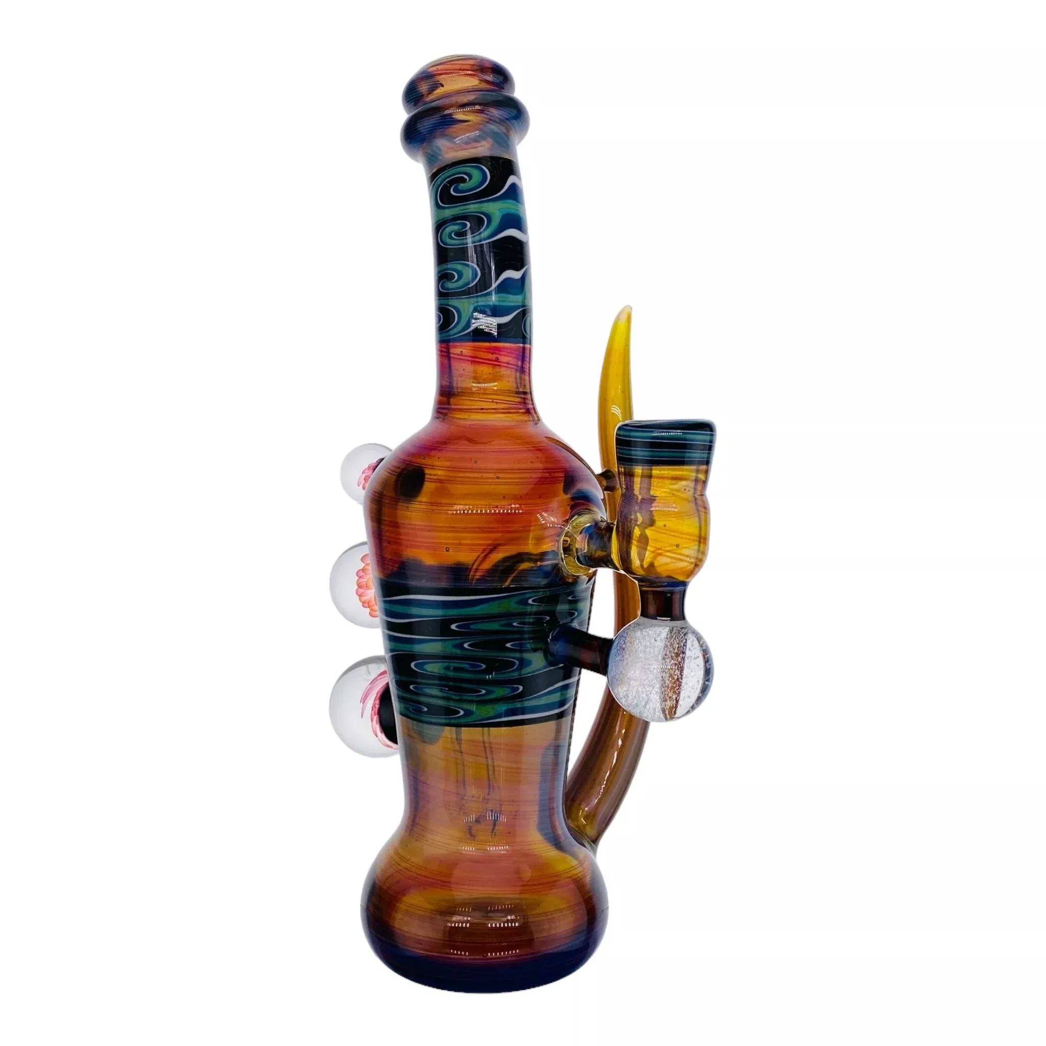 Christian Otis Dab Rig Amber Purple Linework Banger Hanger