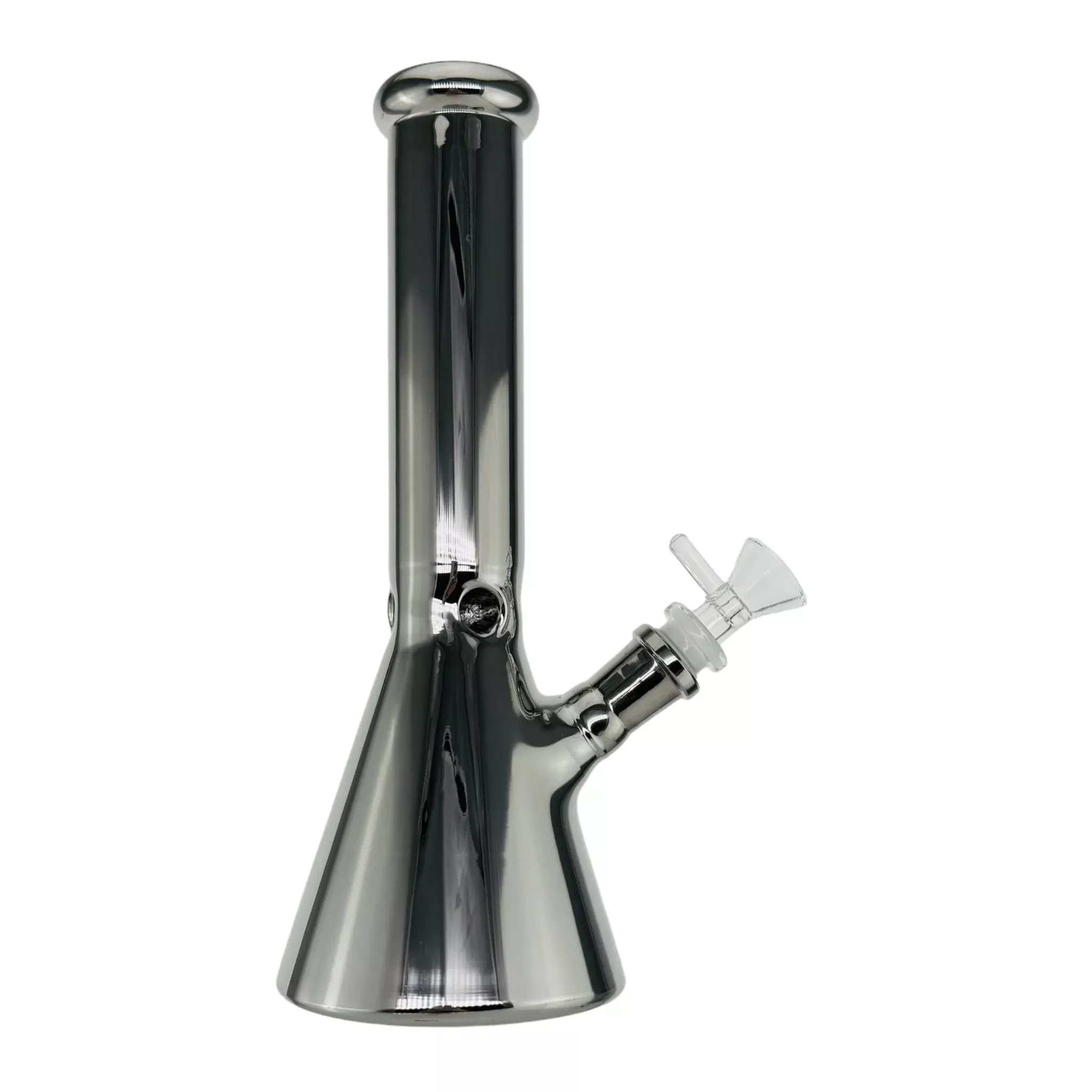 Chrome Metallic Beaker Base Glass Bong 10 Inch