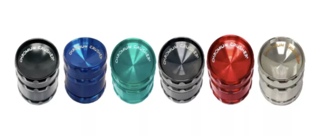 Chromium Crusher 2.5" Vortex 4-Piece Grinder - Durable with Grip Top (Assorted Colors)