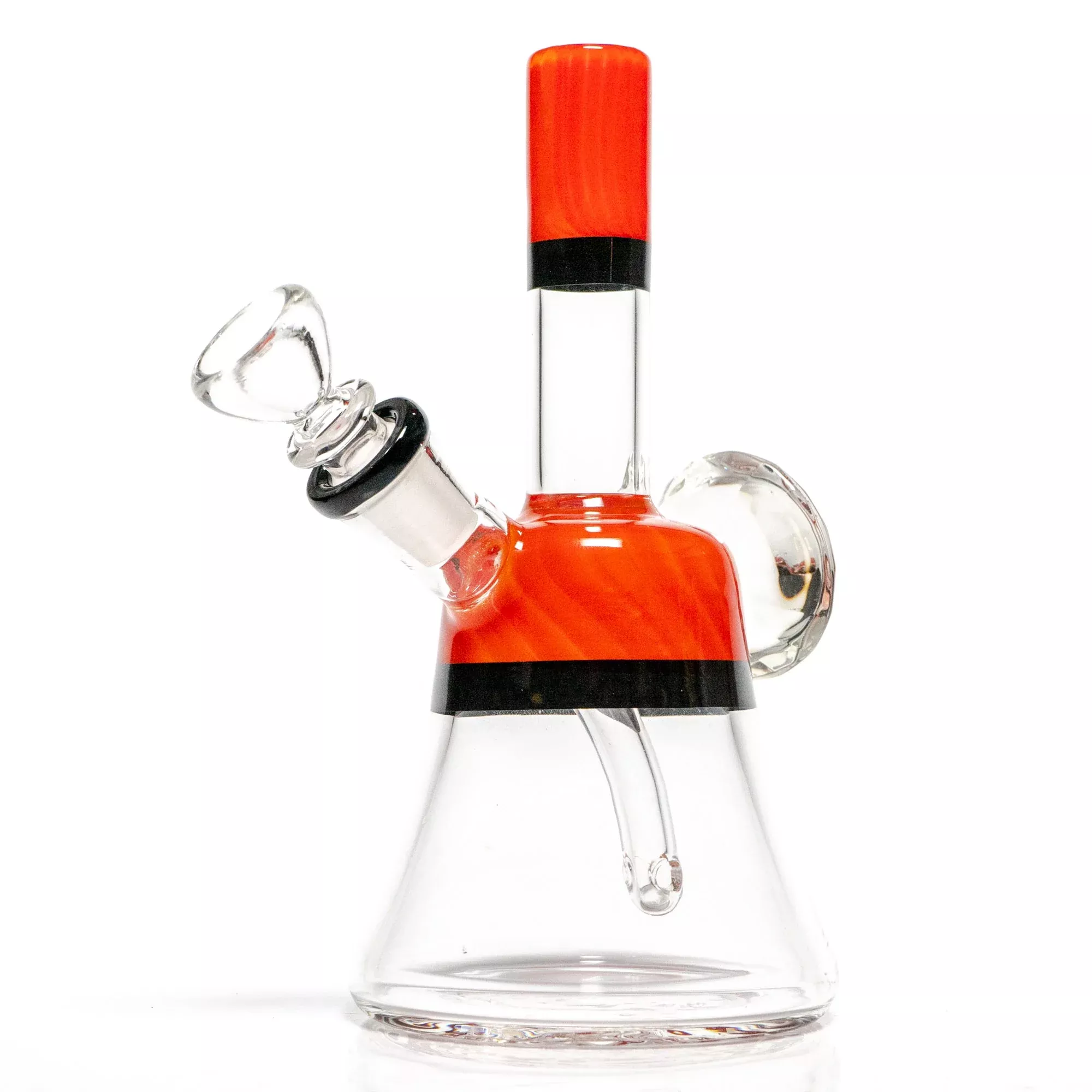 CHV Glass - Fixed Beaker - Facet Gem - Red & Black