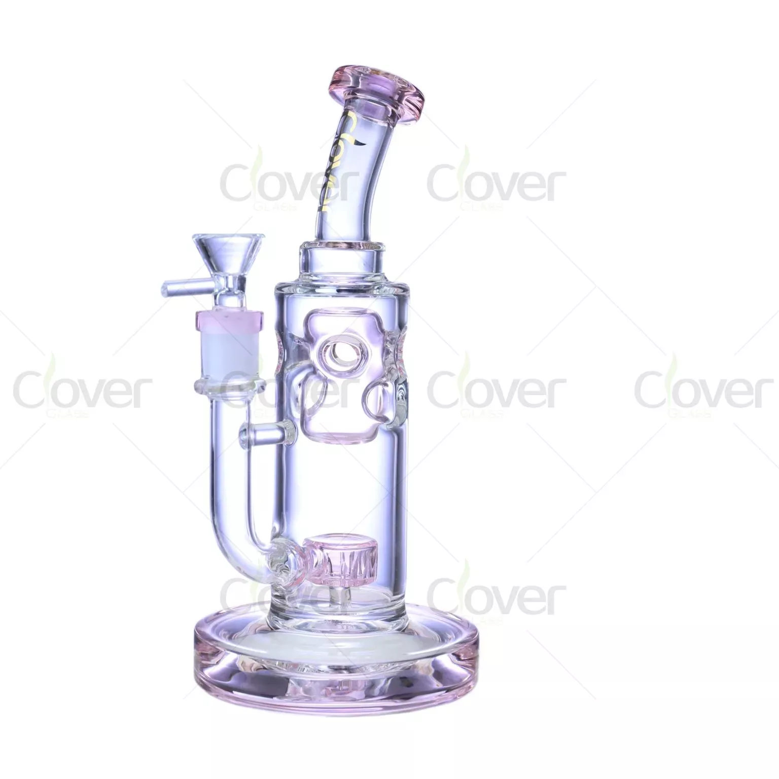 Clear 9.45″ 5mm Glass Water Pipe with Showerhead Perc & Ice Pinch | Wholesale Bong