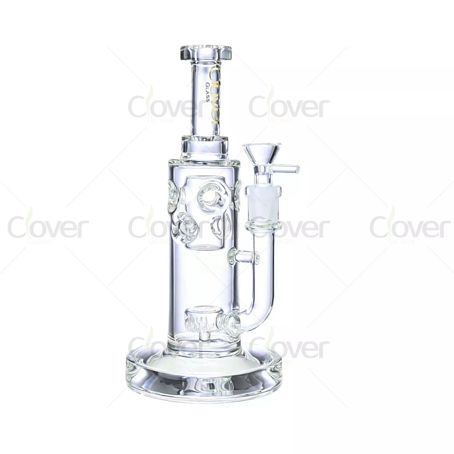 Clear 9.45″ 5mm Sculpted Glass Water Pipe with Showerhead Perc | Wholesale Bong